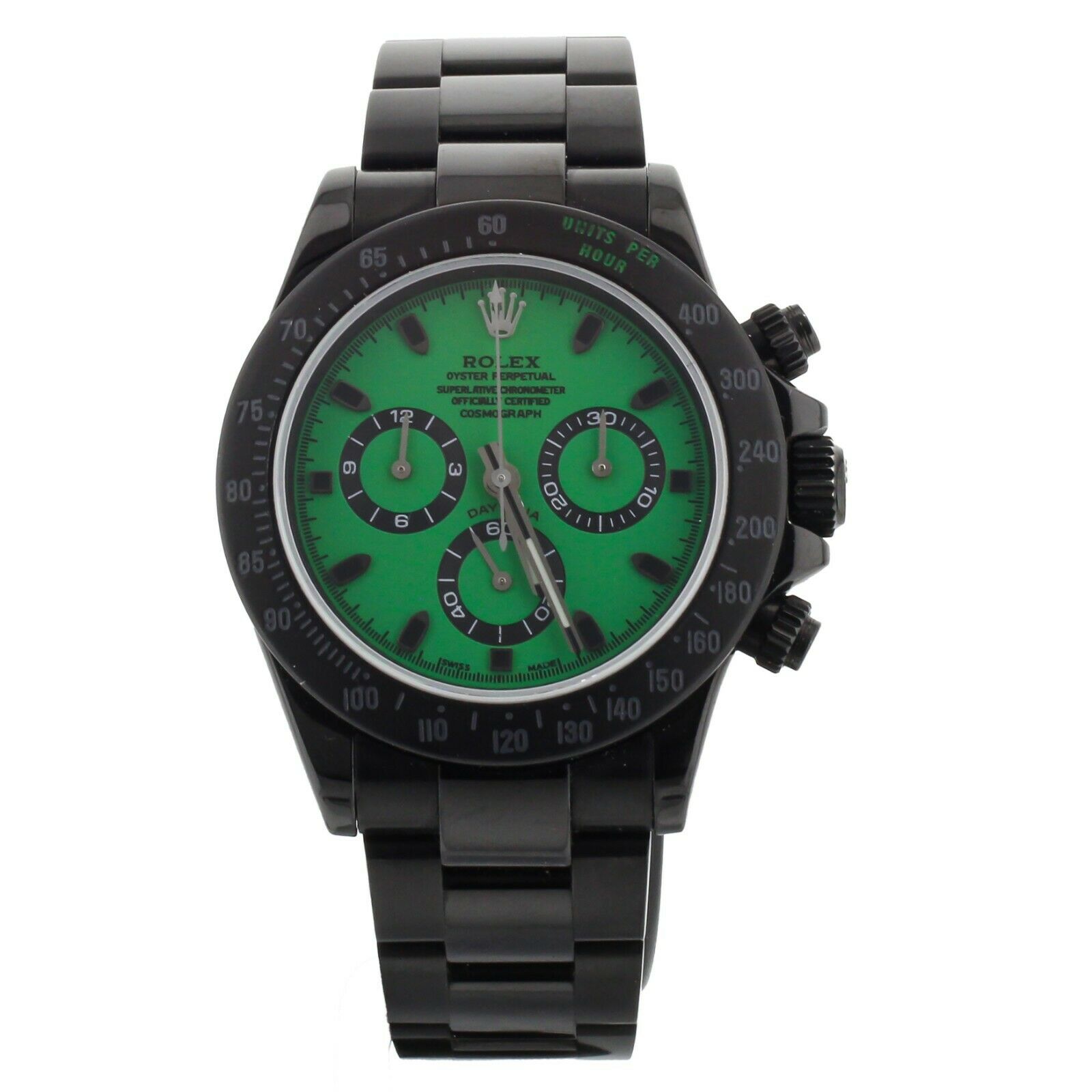 Rolex Daytona Chronograph Black DLC Stainless Steel Green 40mm  Full Set