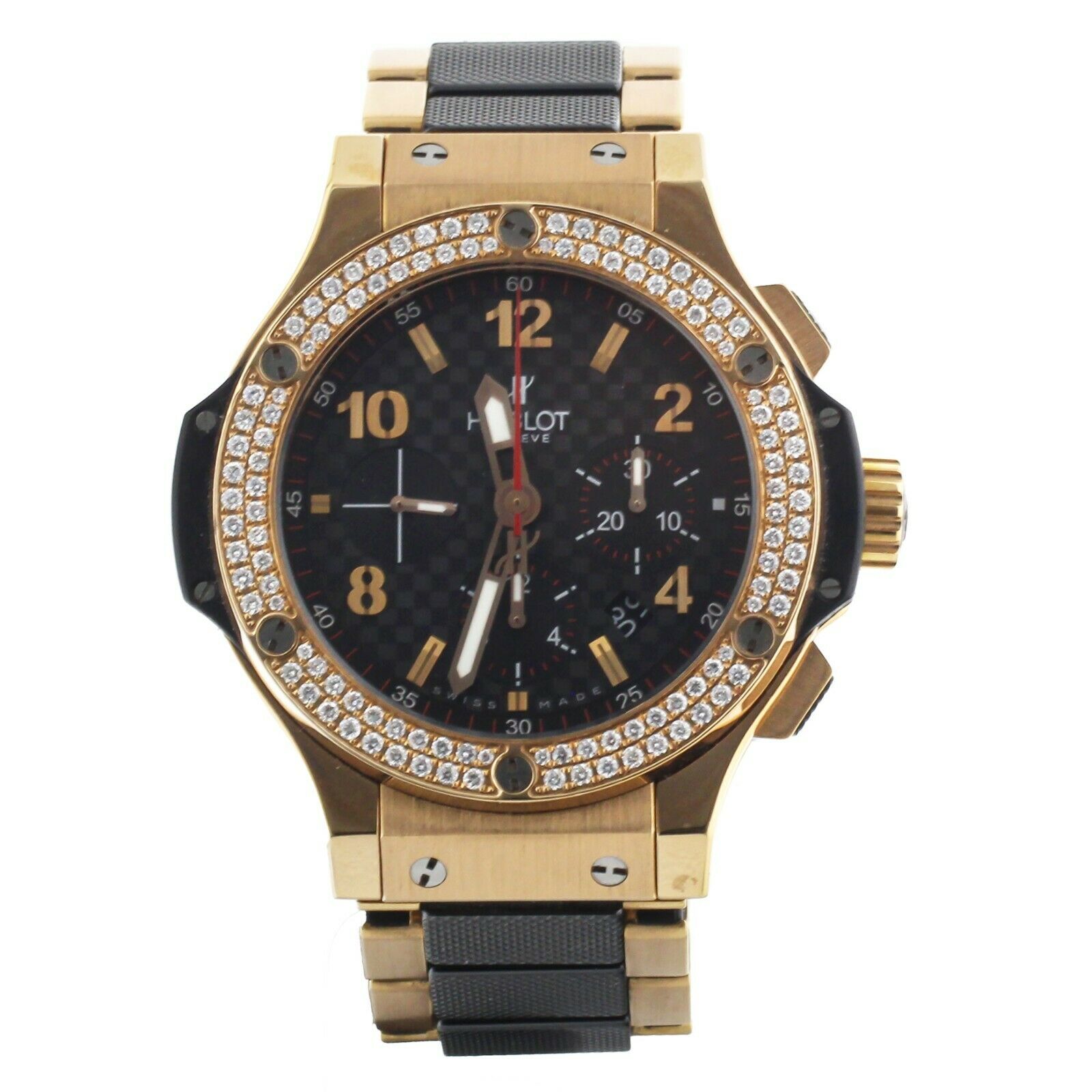 Hublot Big Bang Chronograph Gold Ceramic Diamond Bezel 44mm