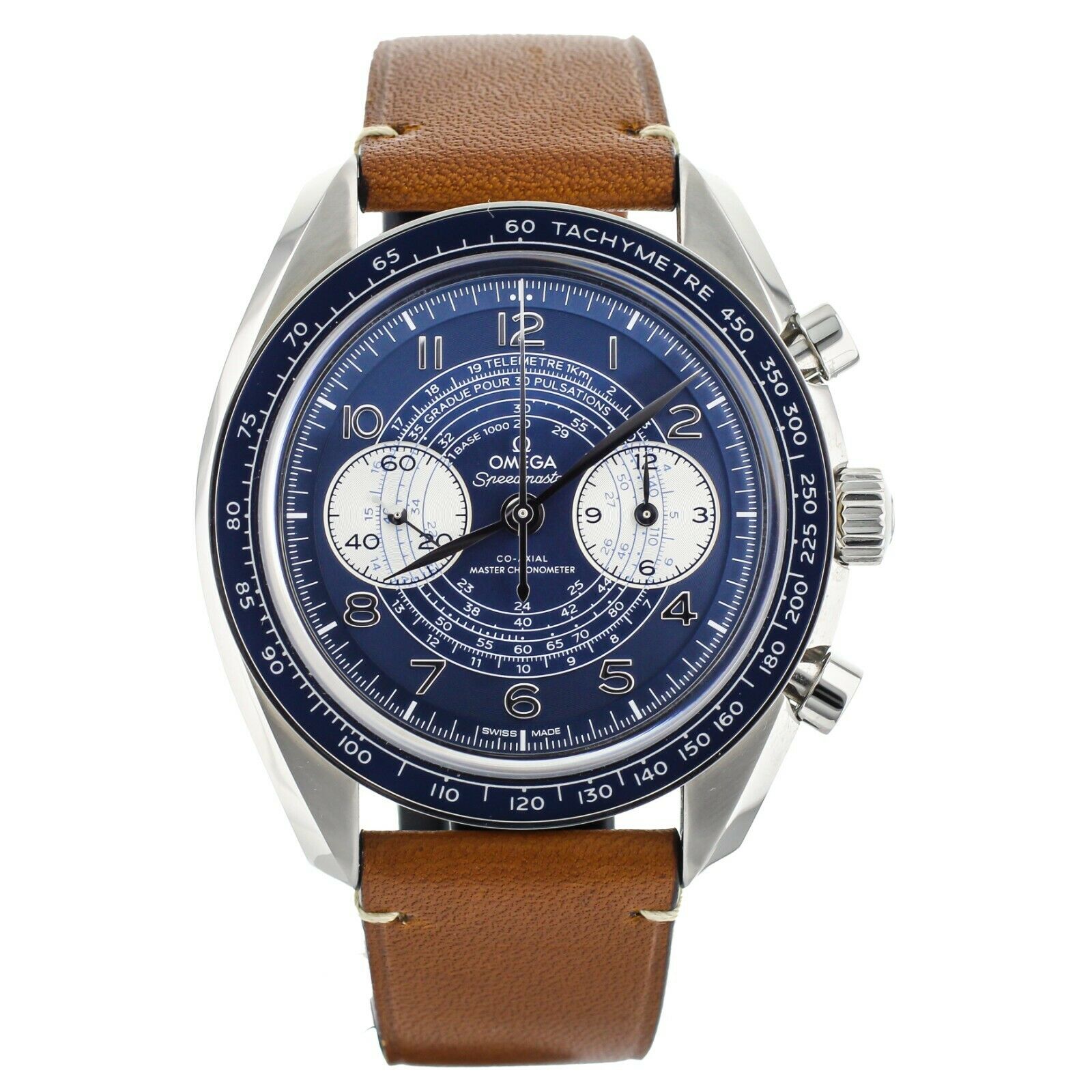 Omega Speedmaster Chronoscope Blue Dial Calf Manual 43mm  Full Set