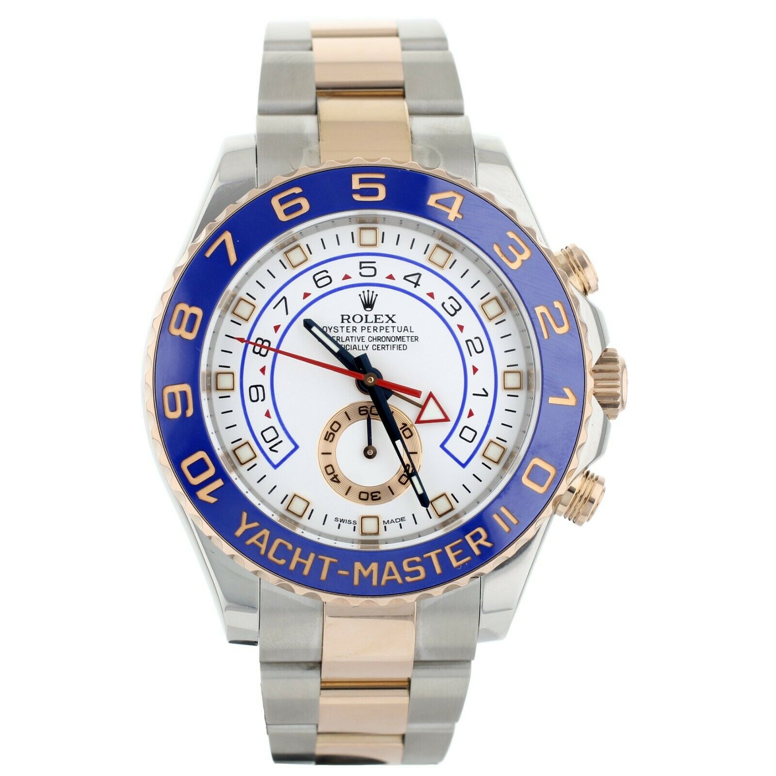 Rolex Yacht-Master II White Dial Stainless Steel Rose Gold Bracelet 44mm