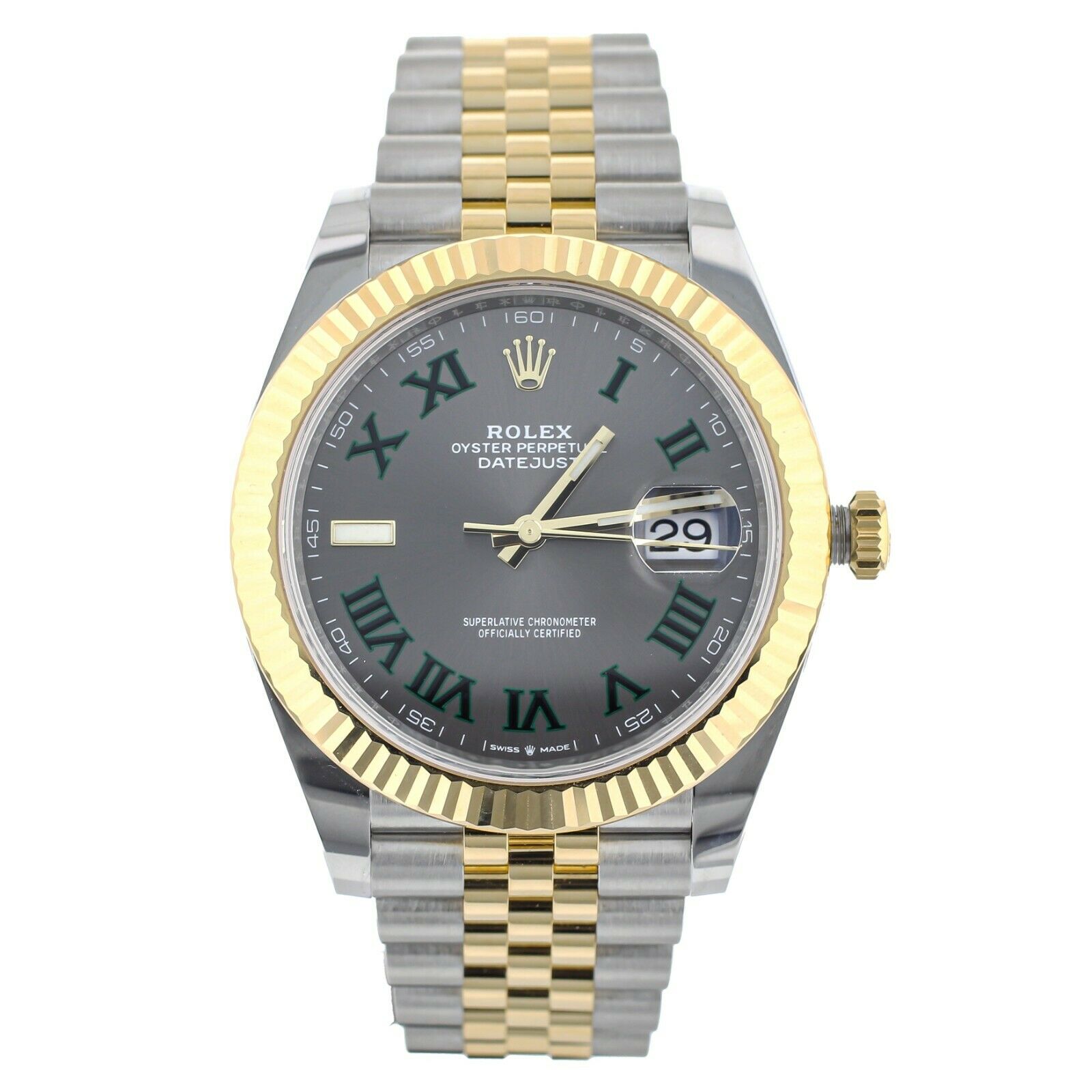 Rolex Datejust 41MM Wimbledon Slate Green Roman Dial Jubilee  Full Set