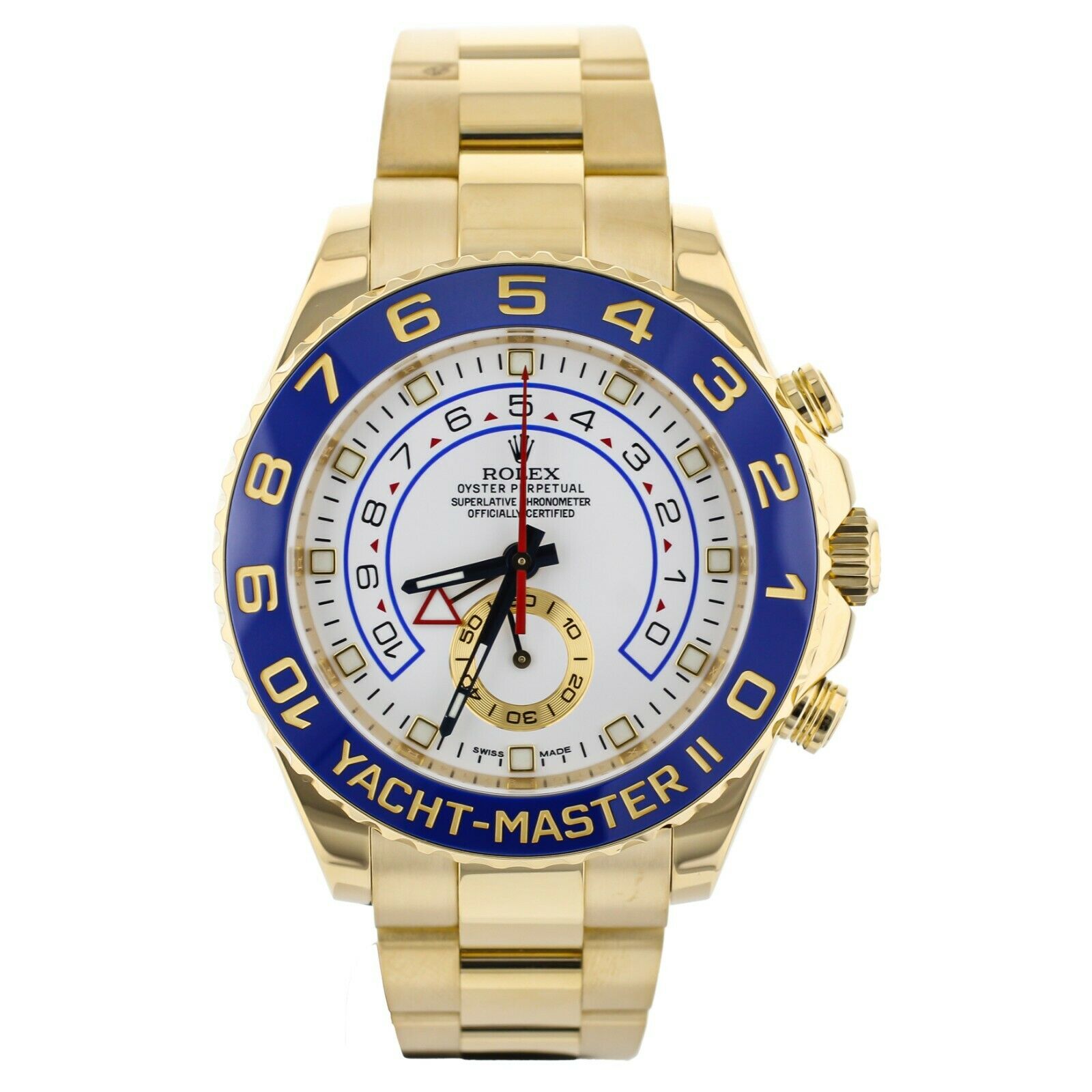 Rolex Yacht-Master II Regatta White Dial Yellow Gold on Bracelet  Full Set