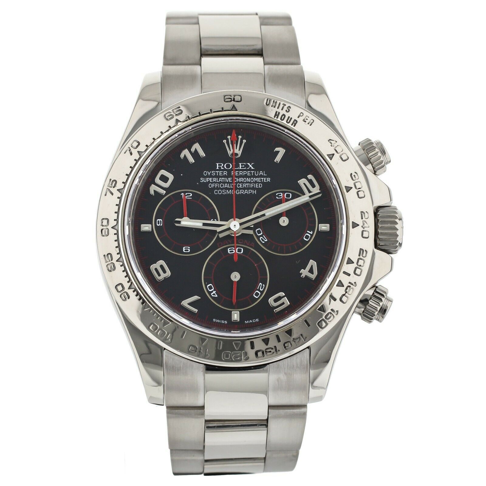 Rolex Daytona Chronograph White Gold Black Arabic Racing Dial