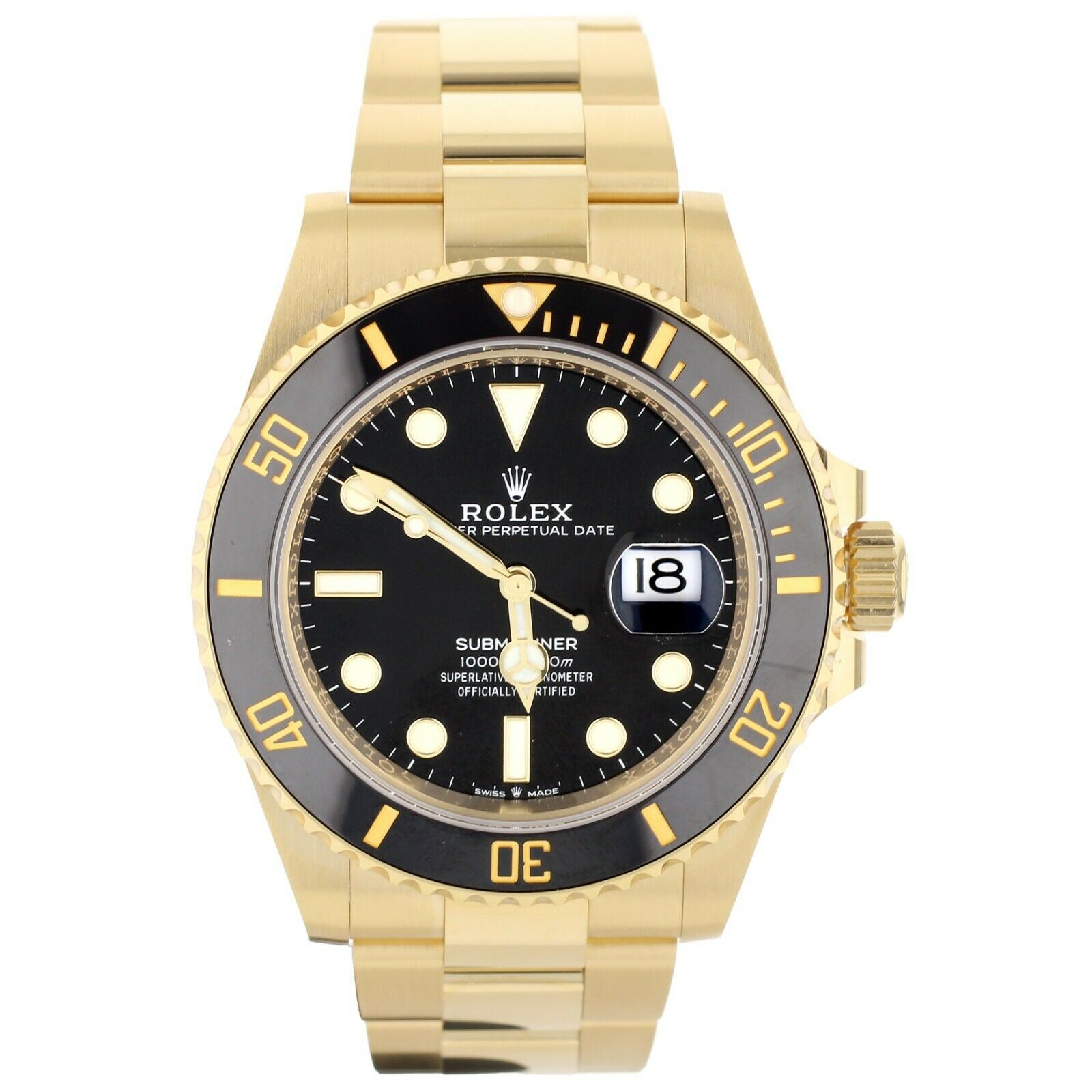 Rolex Submariner Date Black Yellow Gold Oyster Automatic