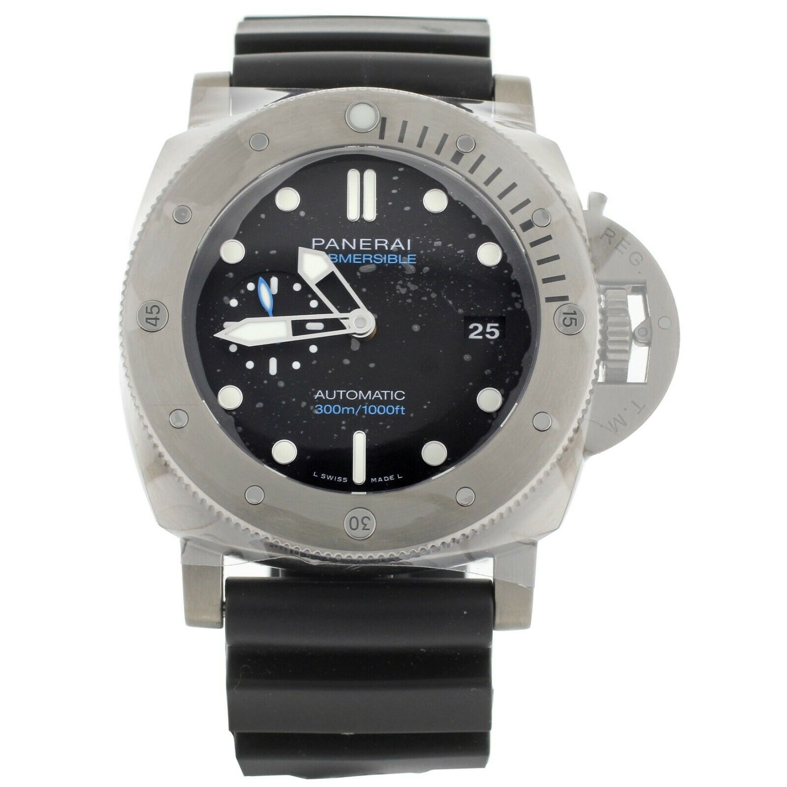 Panerai Submersible Titanium Black Dial Rubber Strap