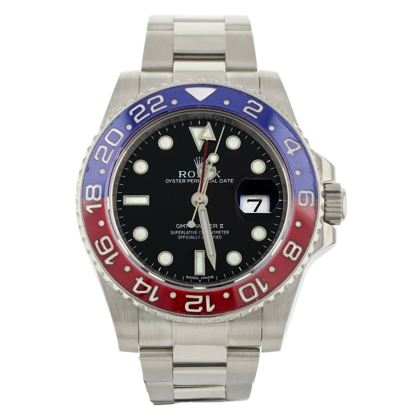 Rolex GMT-MASTER II Black Dial White Gold Automatic 40MM  Full Set