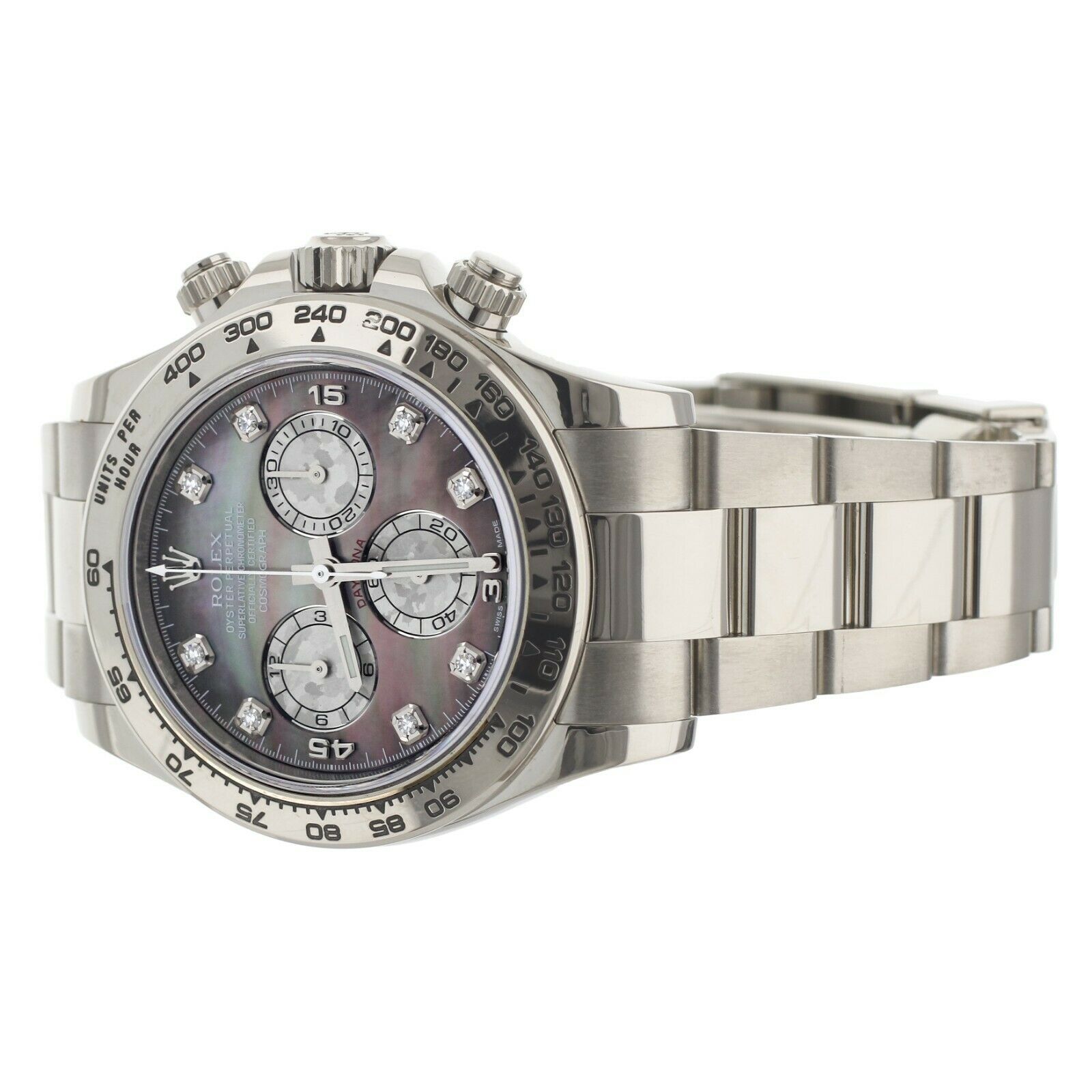 Rolex Cosmograph Daytona MOP Diamond Markers White Gold 39MM Full