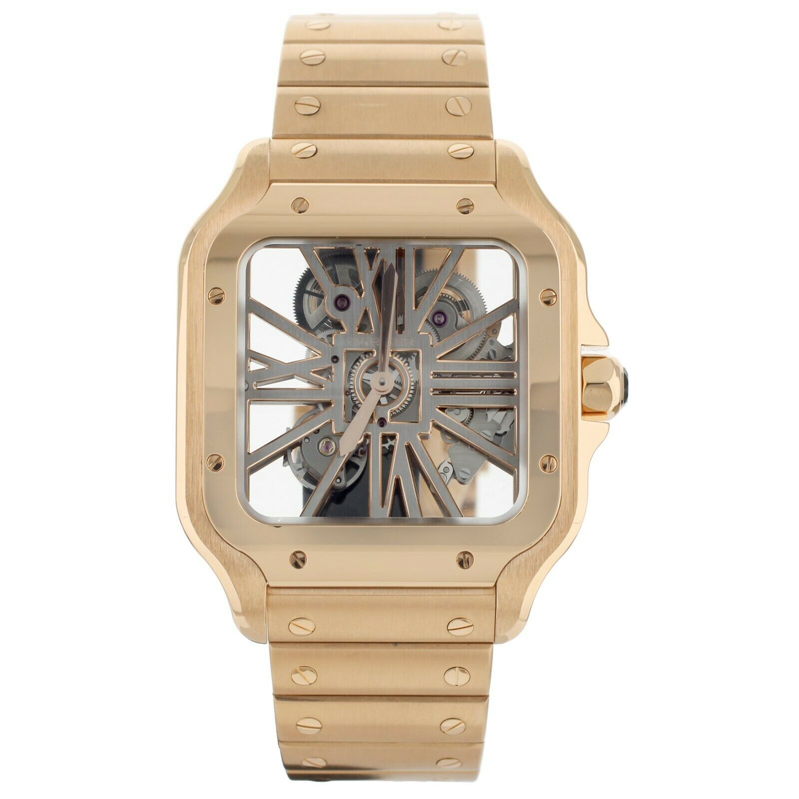Cartier Santos XL Skeleton Dial Rose Gold on Bracelet 40mm  Full Set