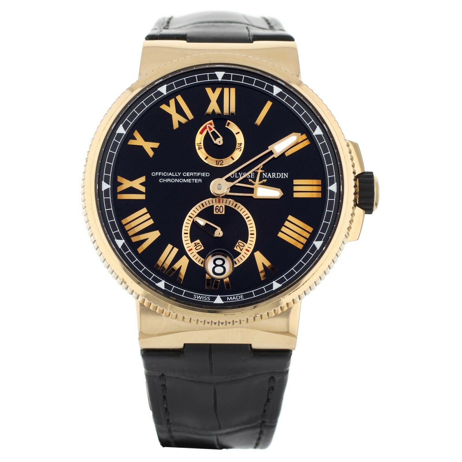 Ulysse Nardin Marine Chronometer Black Dial Gold Automatic