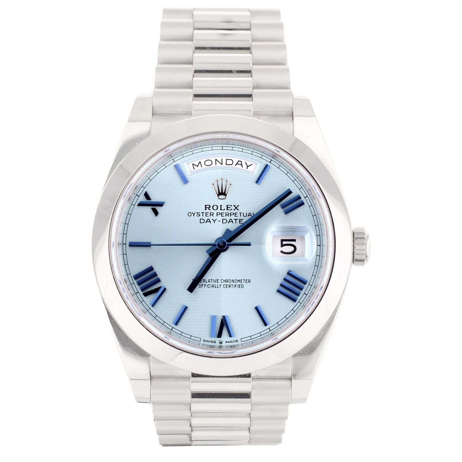 Rolex Day-Date II Ice Blue Dial Platinum Case & Bracelet Automatic