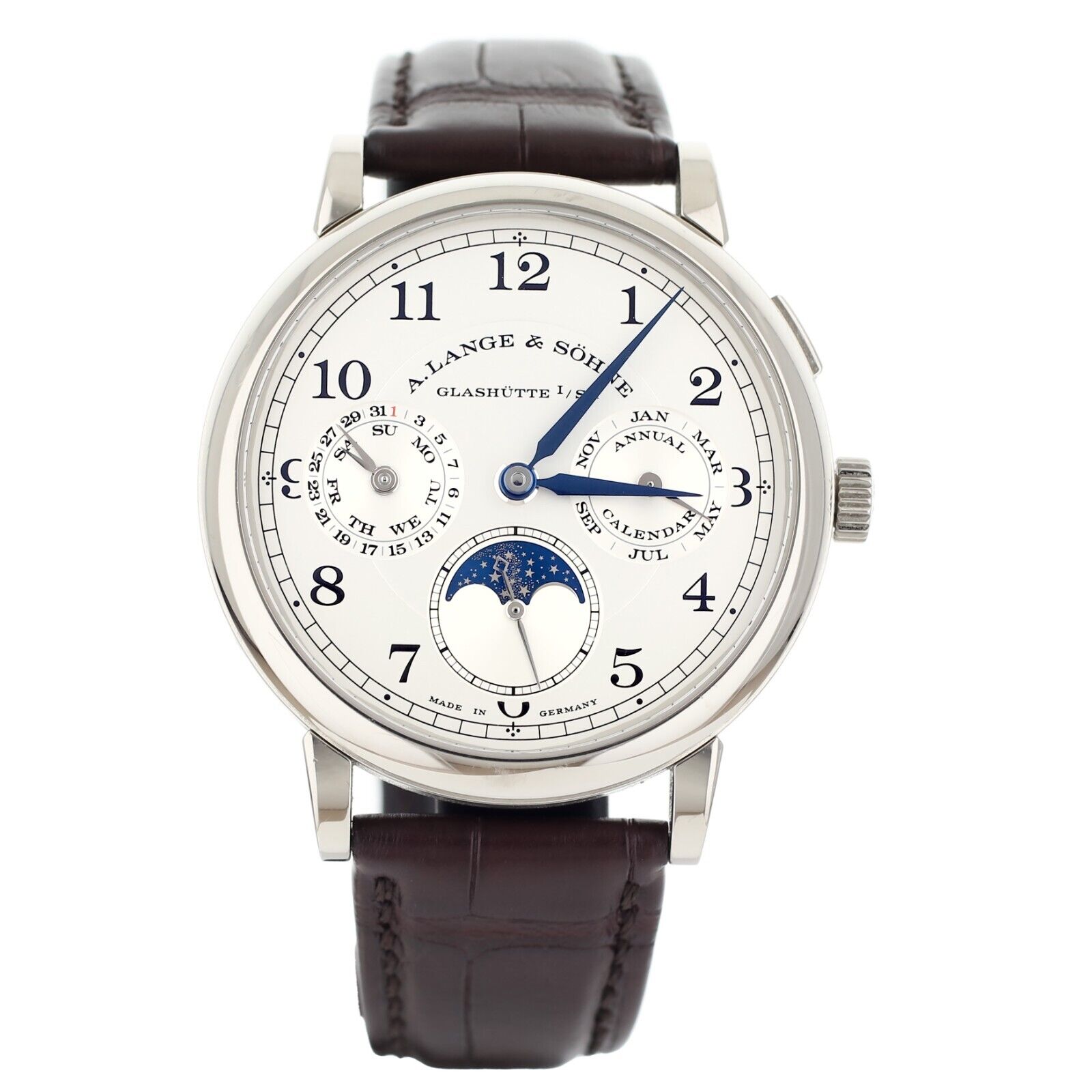 A Lange & Sohne 1815 Annual Calendar Silver Dial White Gold  Manual 40MM