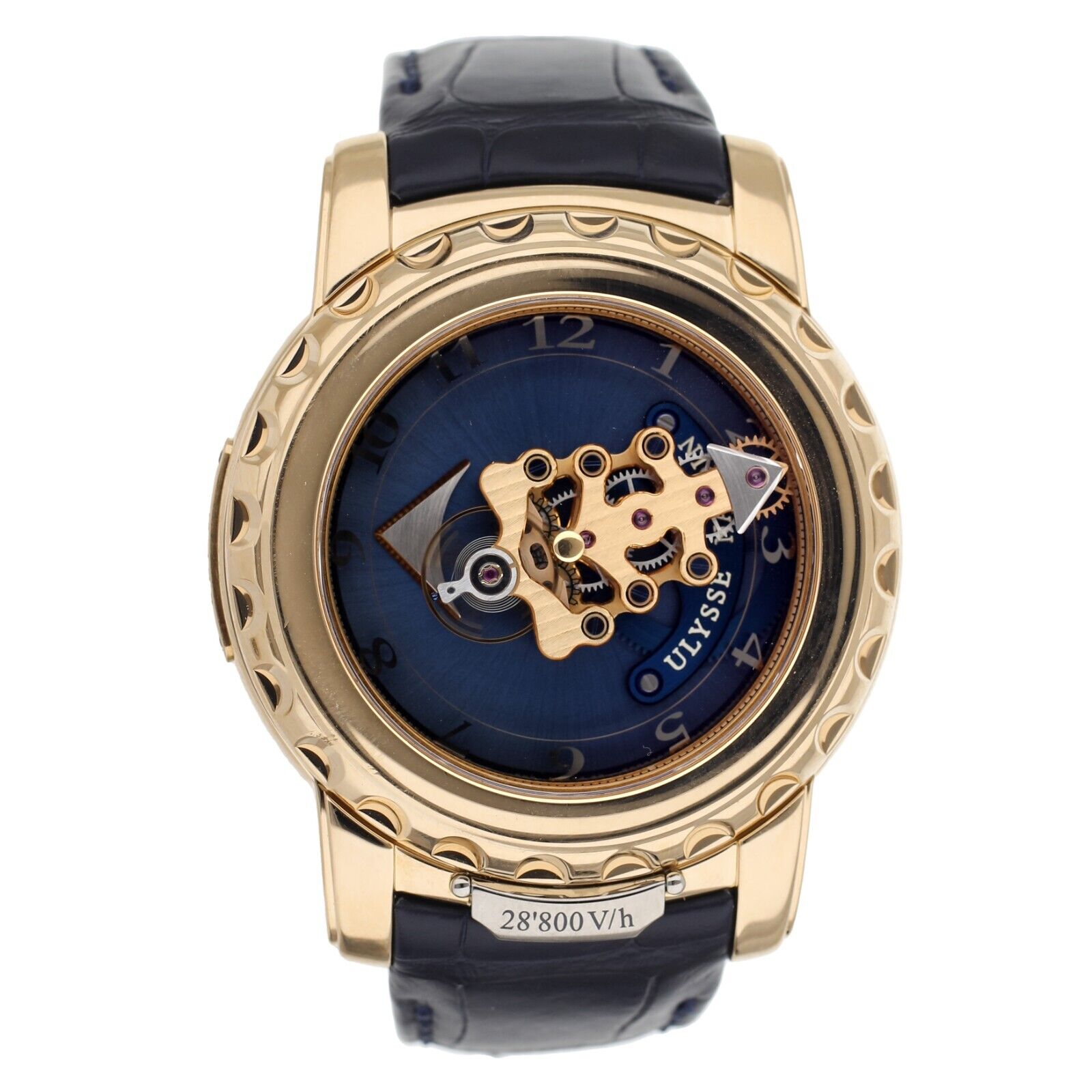 Ulysse Nardin Freak Blue Dial Rose Gold Alligator Strap 44mm Full Set