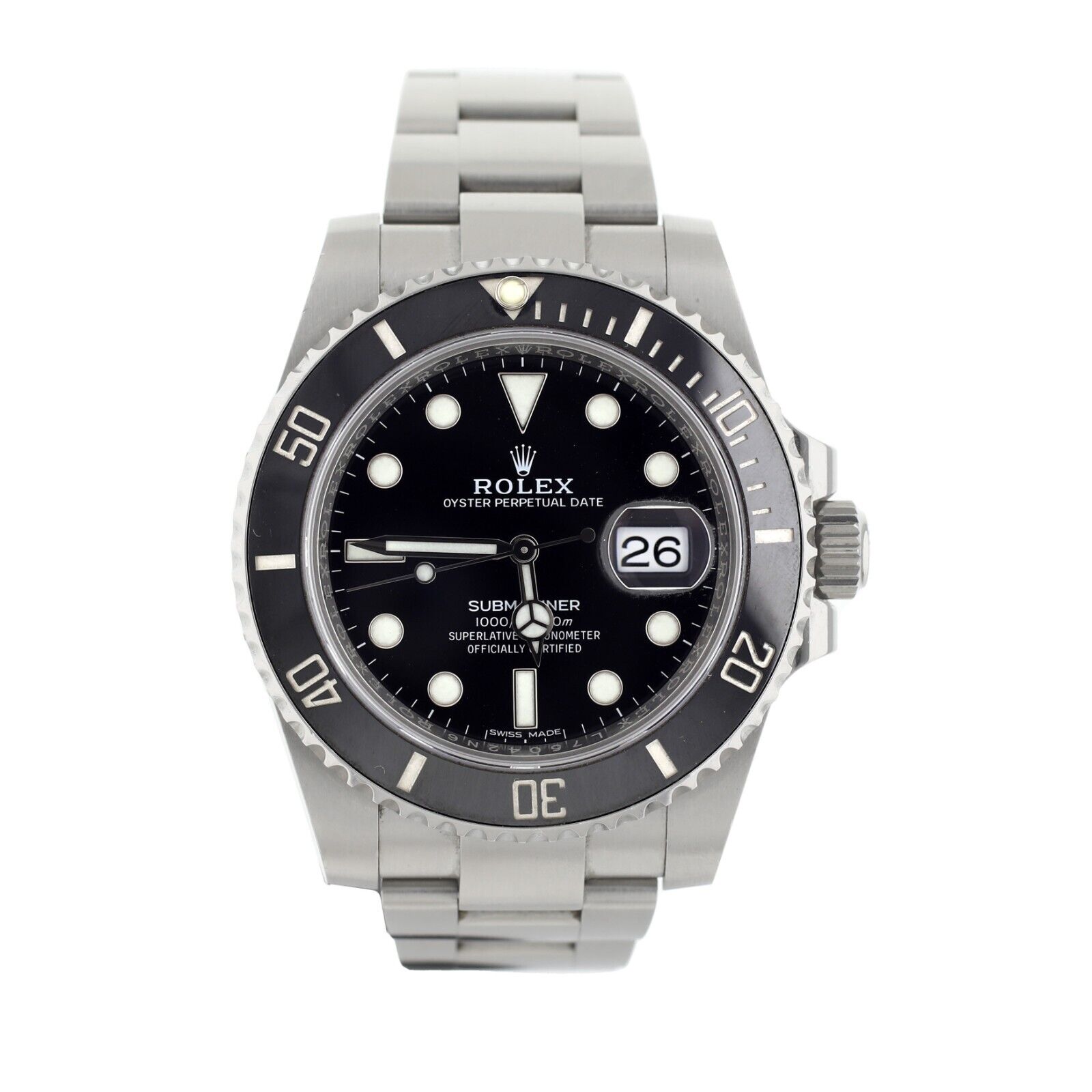 Rolex Submariner Black Dial Stainless Steel on Bracelet 40mm   Full Set