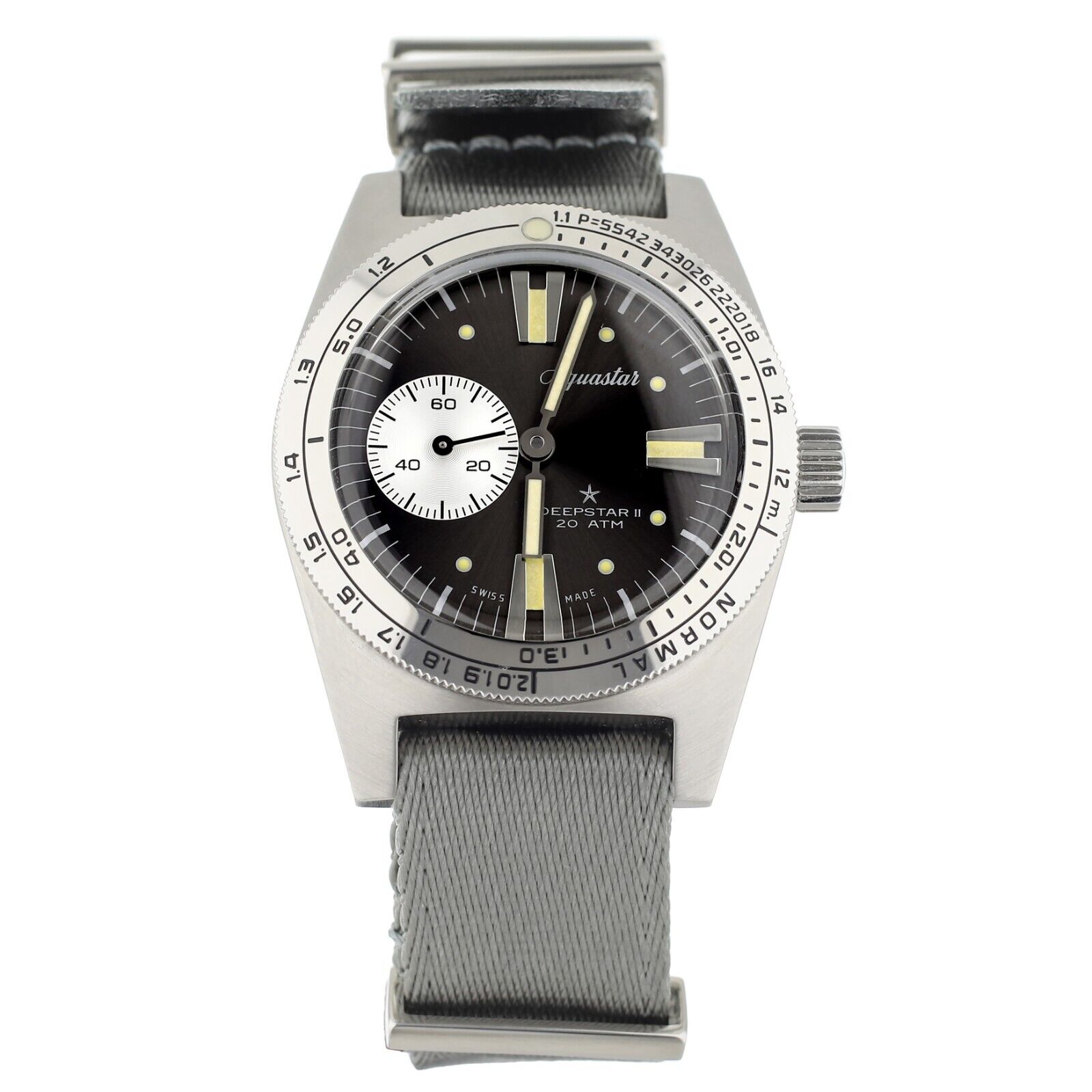 Aquastar Deepstar II Grey Dial Steel Case Automatic