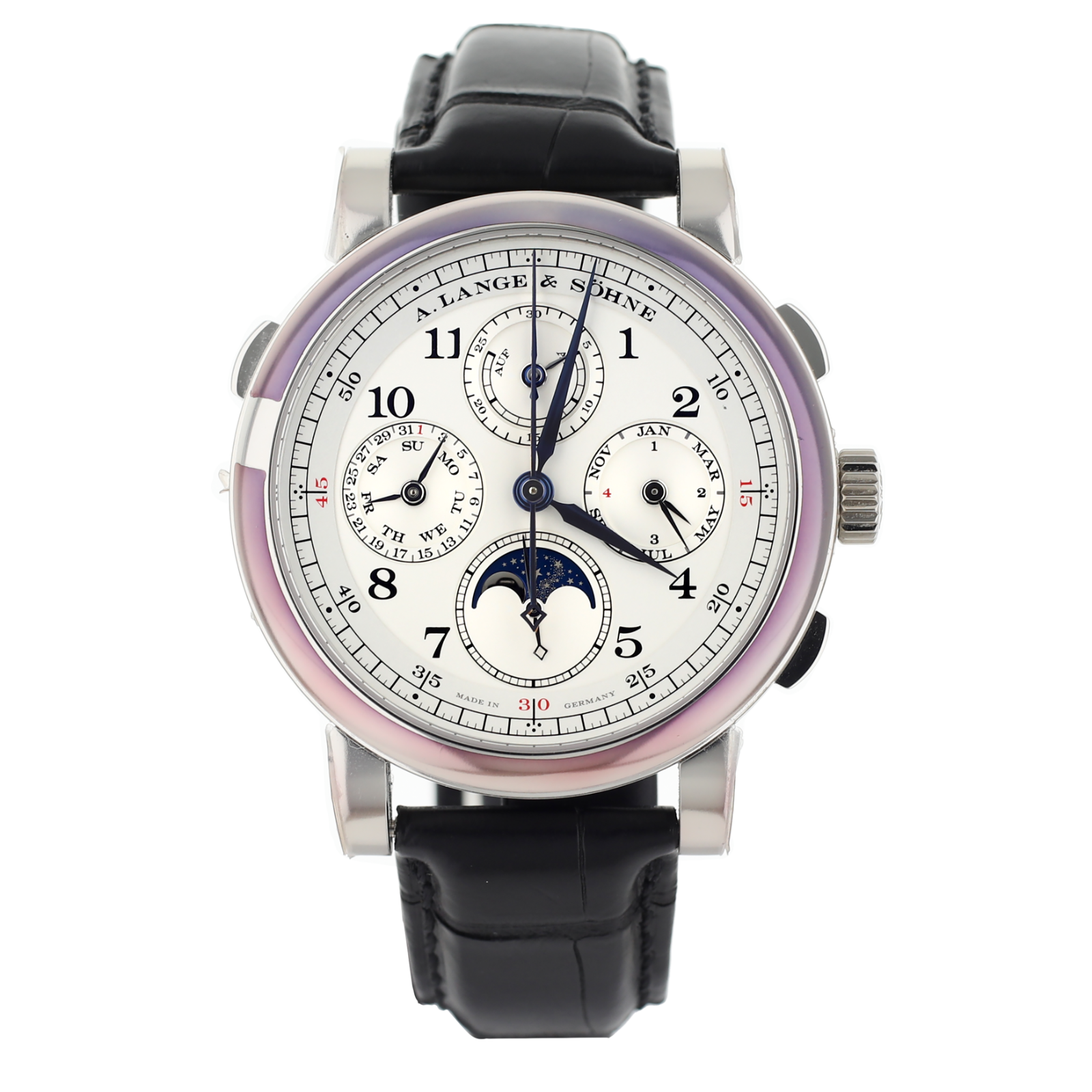 A.Lange  Sohne 1815 Rattrapante Perpetual Silver Dial Platinum