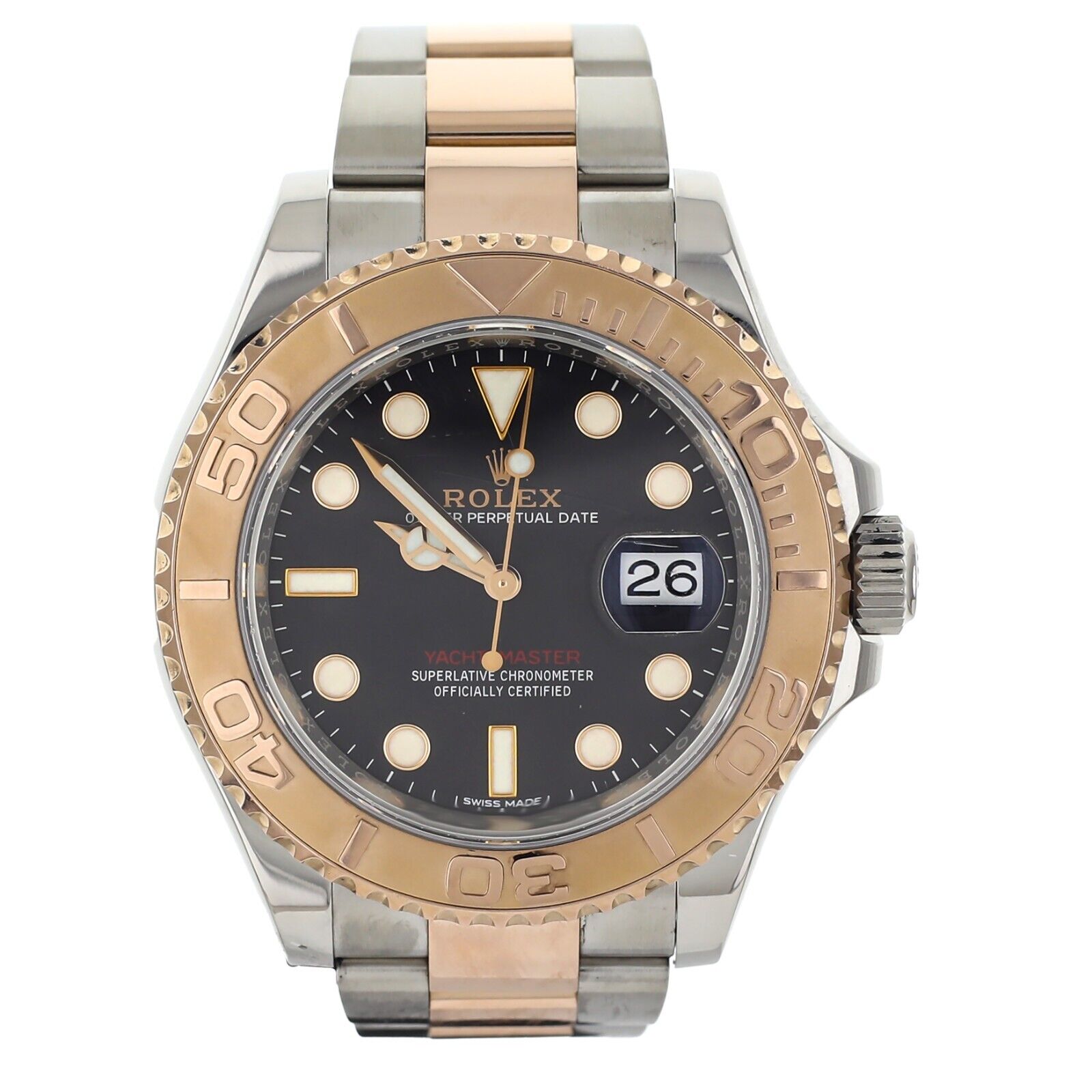 Rolex Yachtmaster Black Dial Everose & Steel Bracelet 40mm  Full Set