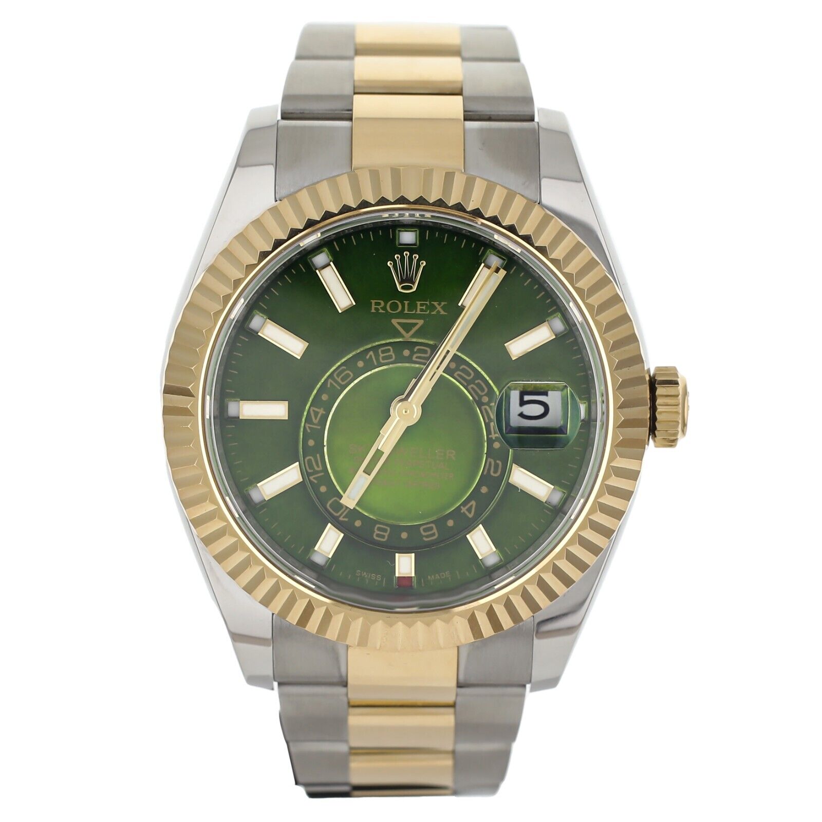 Rolex Sky-Dweller Green Dial OysterSteel  Yellow Gold Automatic 42MM