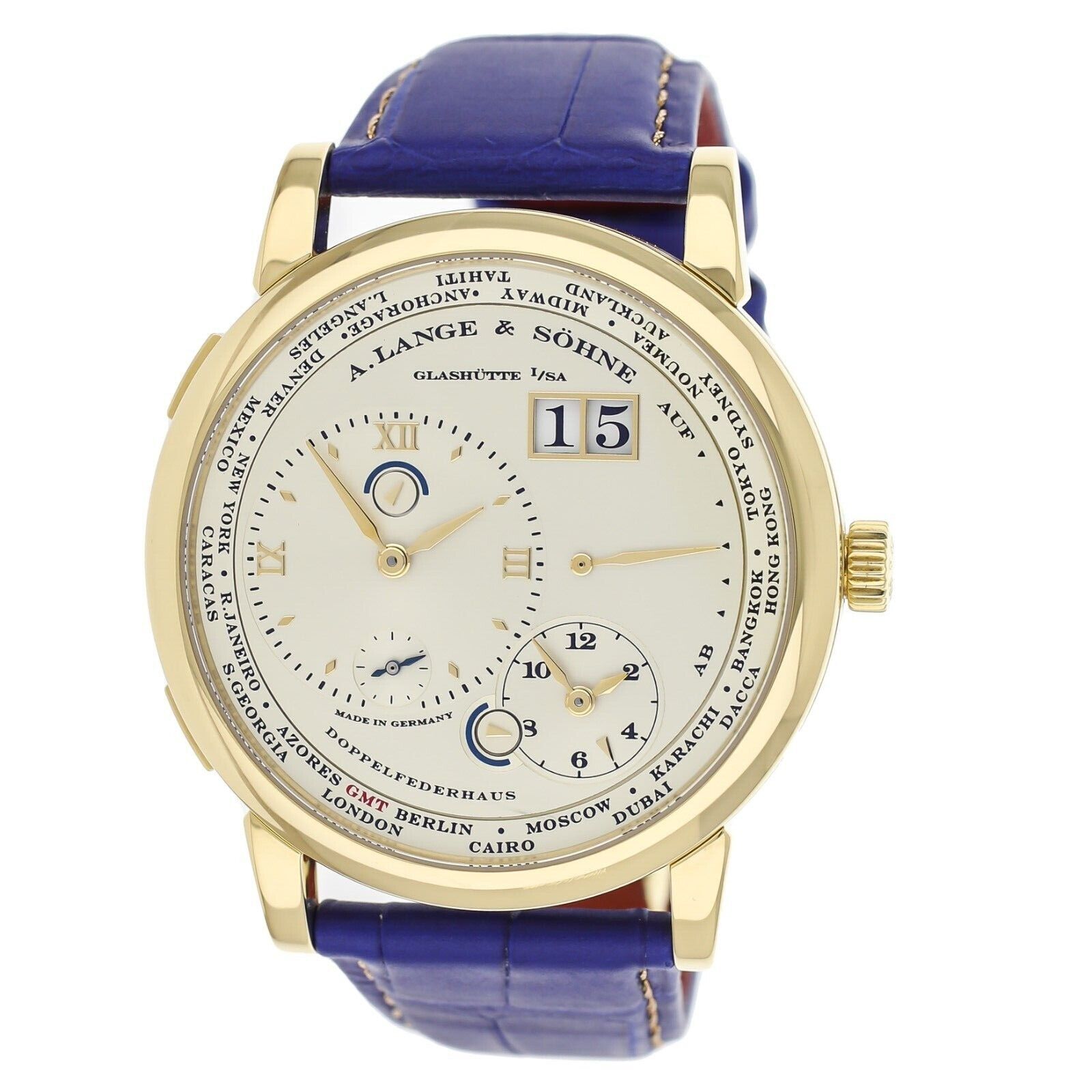 A. Lange  Söhne Lange 1 Timezone Gold Dial Yellow Gold Manual