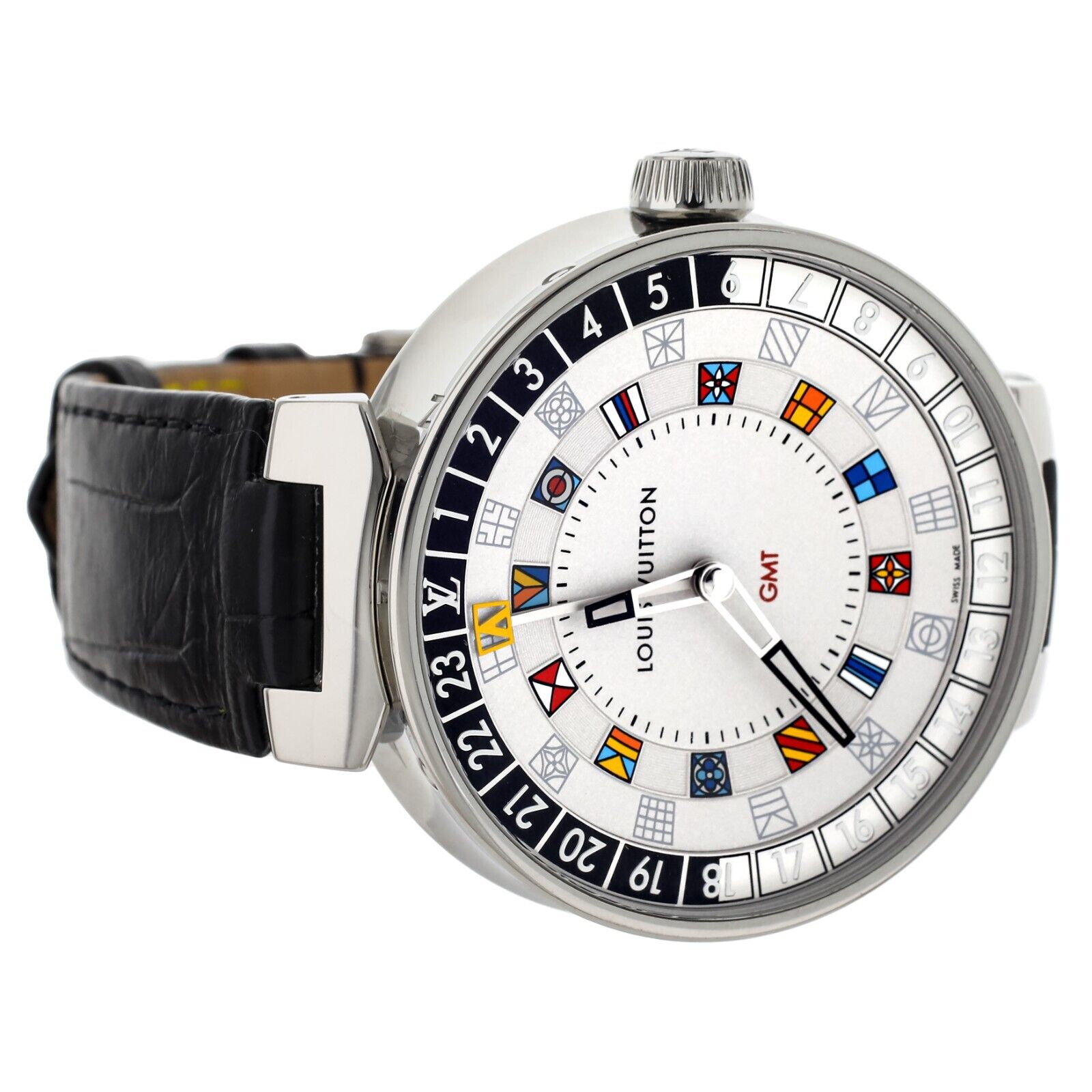 Louis Vuitton Tambour Moon Dual Time Qa106 SS Quartz Louis Vuitton Tambour Moon Dual Time is a GMT to clock up  main image 2