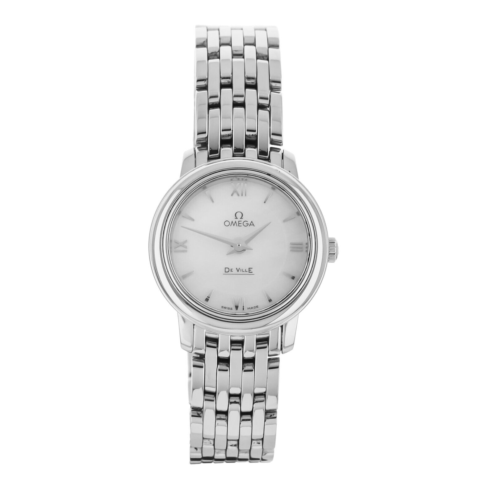 Omega DeVille Stainless Steel Silver Dial Quartz 24mm 42410246005001 Full Set