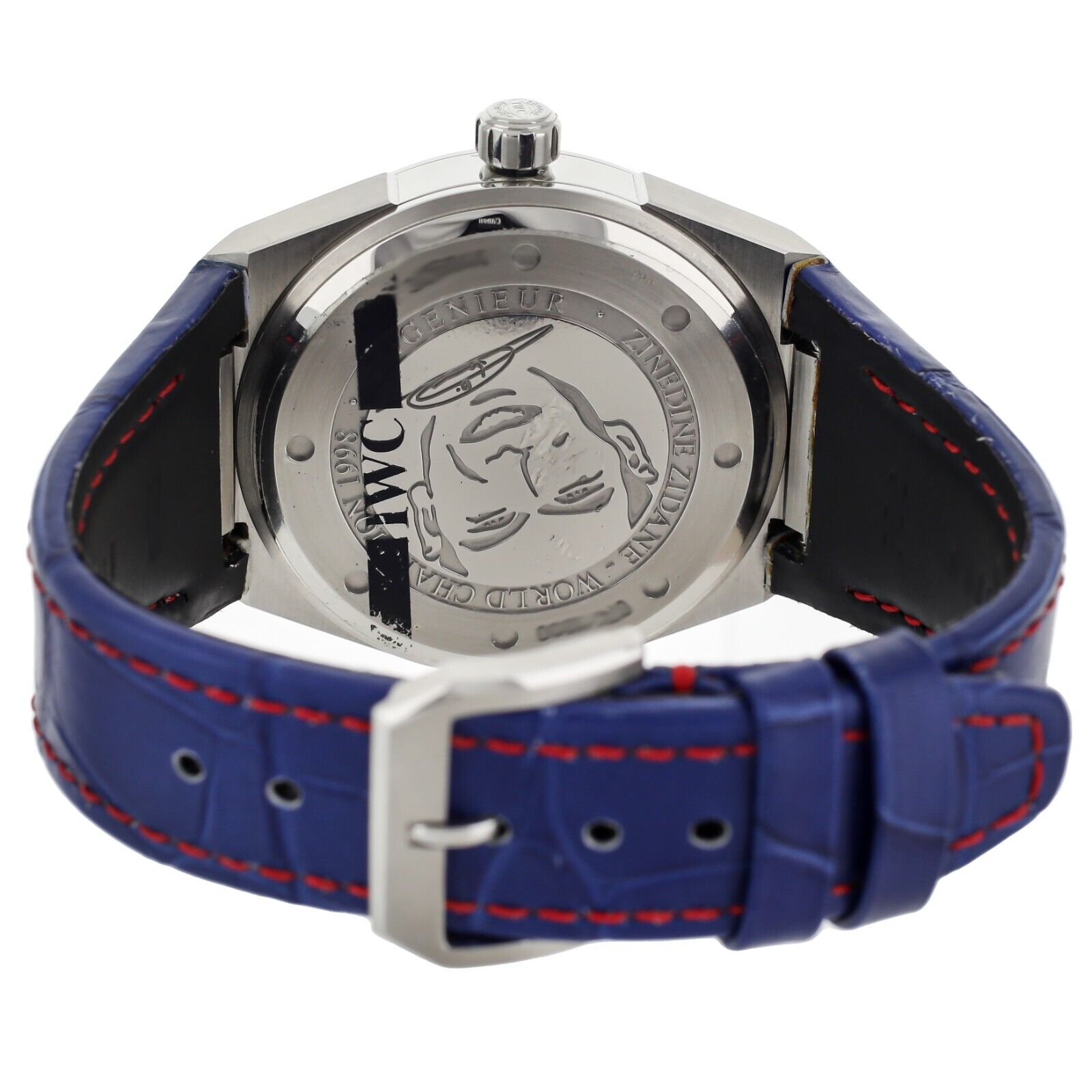 IWC Ingeniuer Zinedine Zidane Blue Dial Leather Strap 44mm Full