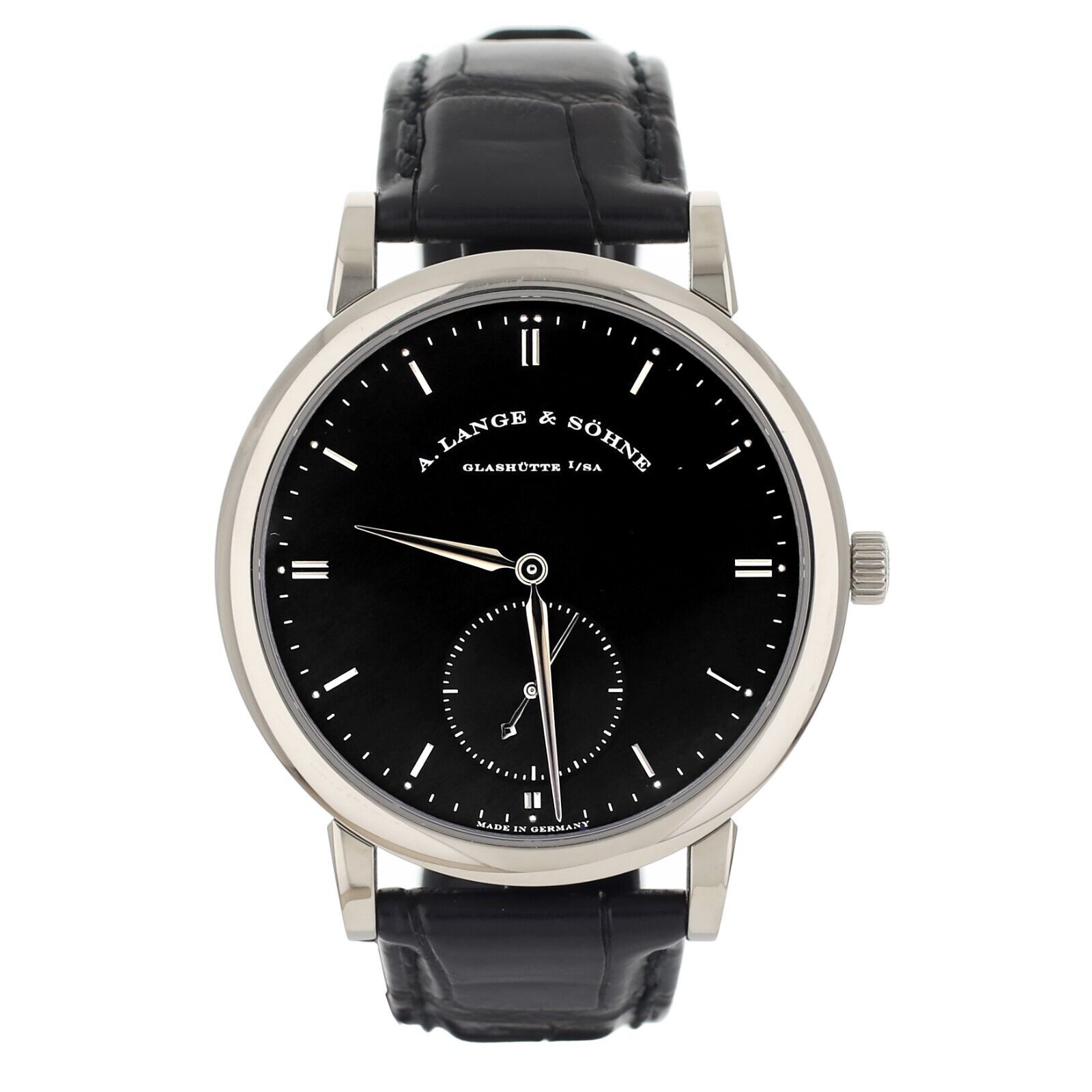 A. Lange  Sohne Grand Saxonia Black Dial White Gold
