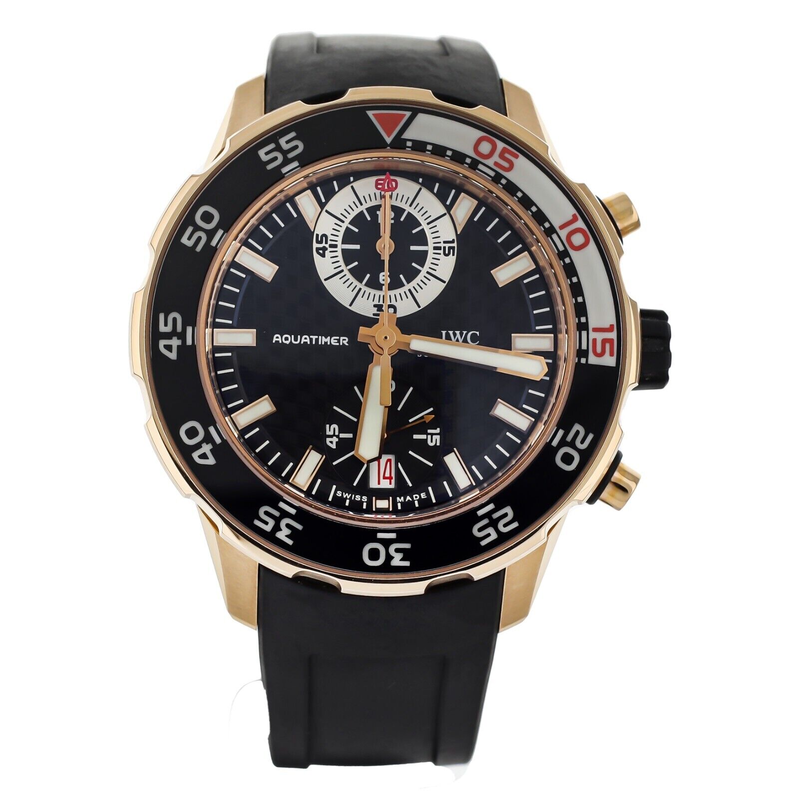 IWC Aquatimer Chronograph FlyBack Black Dial Rose Gold Automatic 44MM