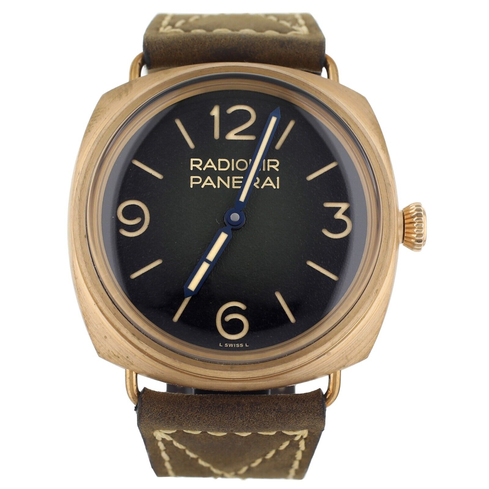 Panerai Radiomir Bronzo Green Dial Bronze Case Brown Strap Manual 47MM