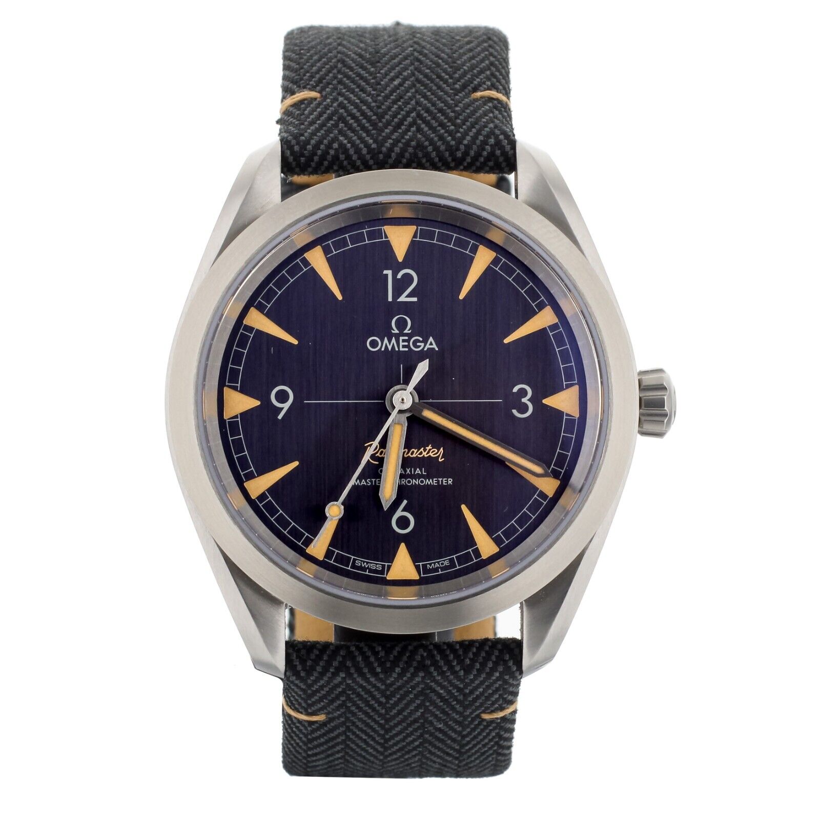 Omega Seamaster Railmaster Black Dial Fabric Strap 40mm