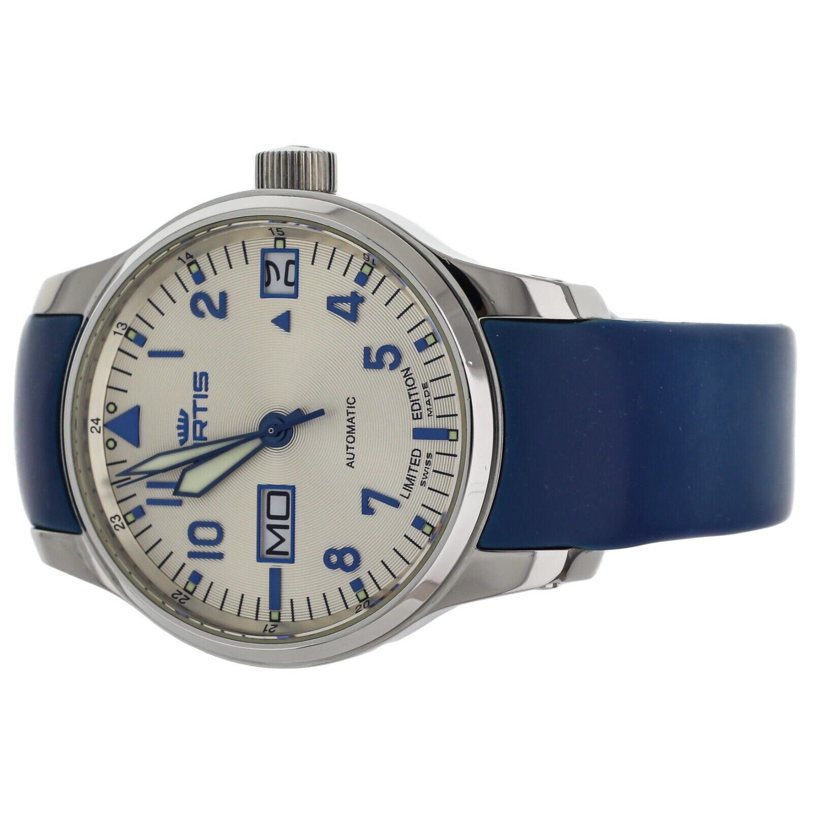 FORTIS F-43 Flieger Big Day Date フォルティス Fortis F-43 Flieger Big Day/Date LE Stainless Steel Blue Rubber