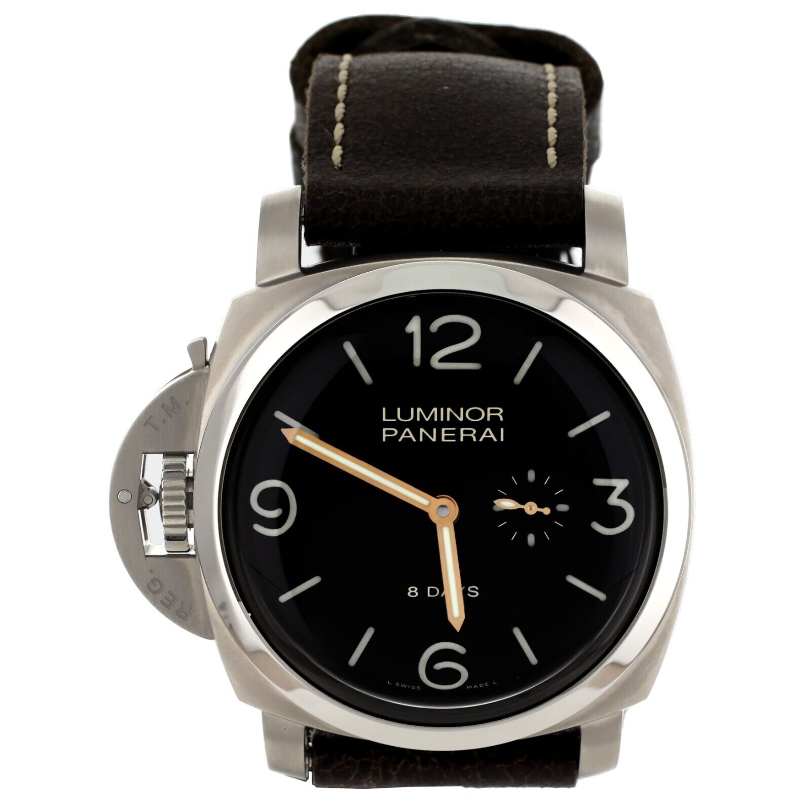 Panerai Luminor 8 Day Left Hand Grey Dial Titanium Manual Winding 47mm