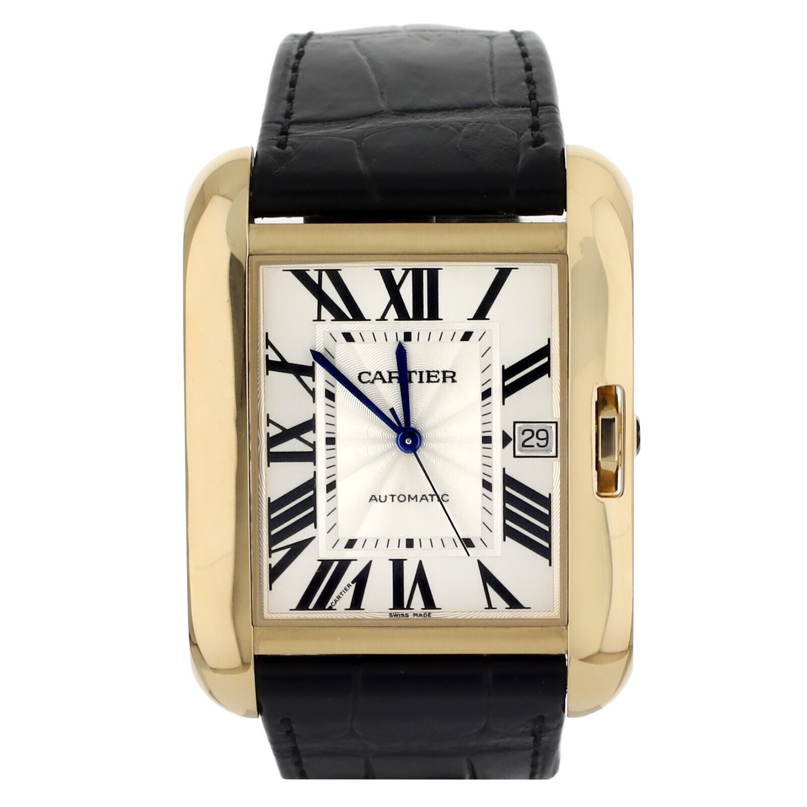 Cartier Tank Anglaise XL Silver Dial 18K Yellow Automatic