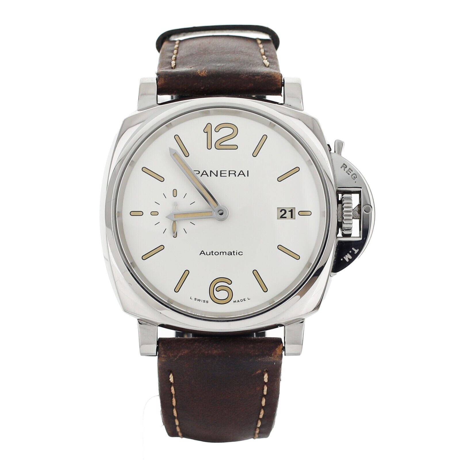 Panerai Luminor Due Stainless Steel White Dial Calf 42mm