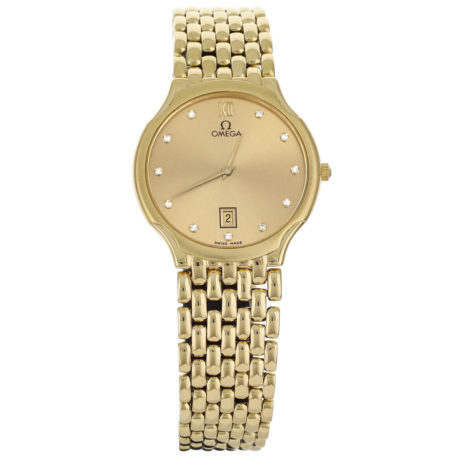 Omega DeVille Vasarely Yellow Gold Bracelet Quartz Yellow Gold Dial