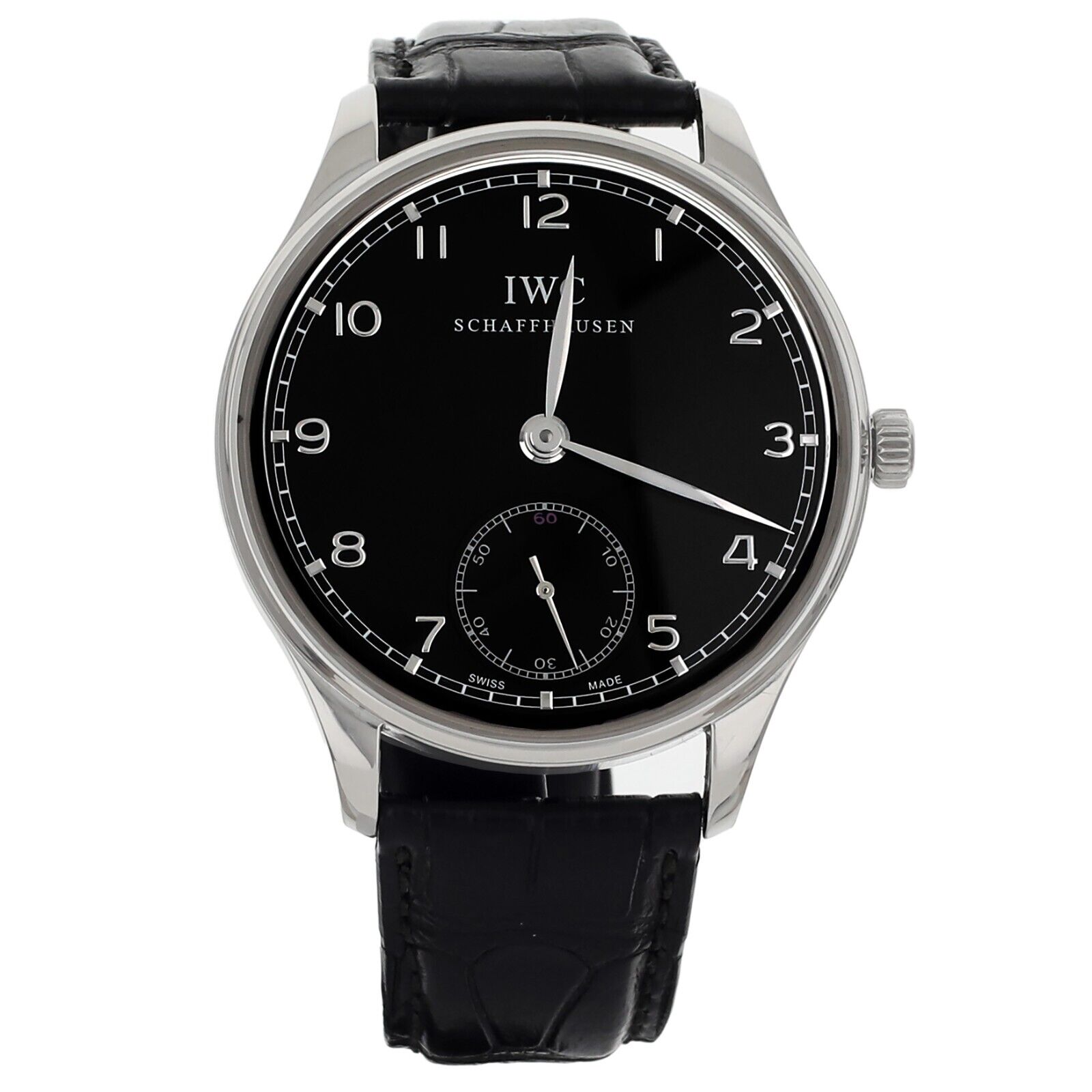 IWC Vintage Portuguese Black Dial Stainless Steel Manual