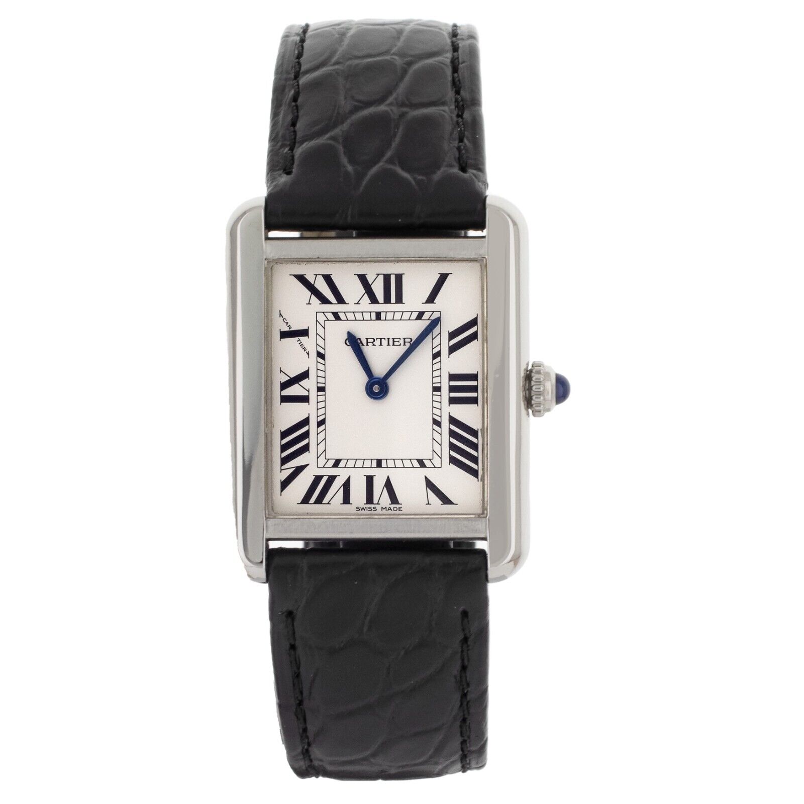 Cartier Tank Silver Dial Stainless Steel Quartz  Watch Only