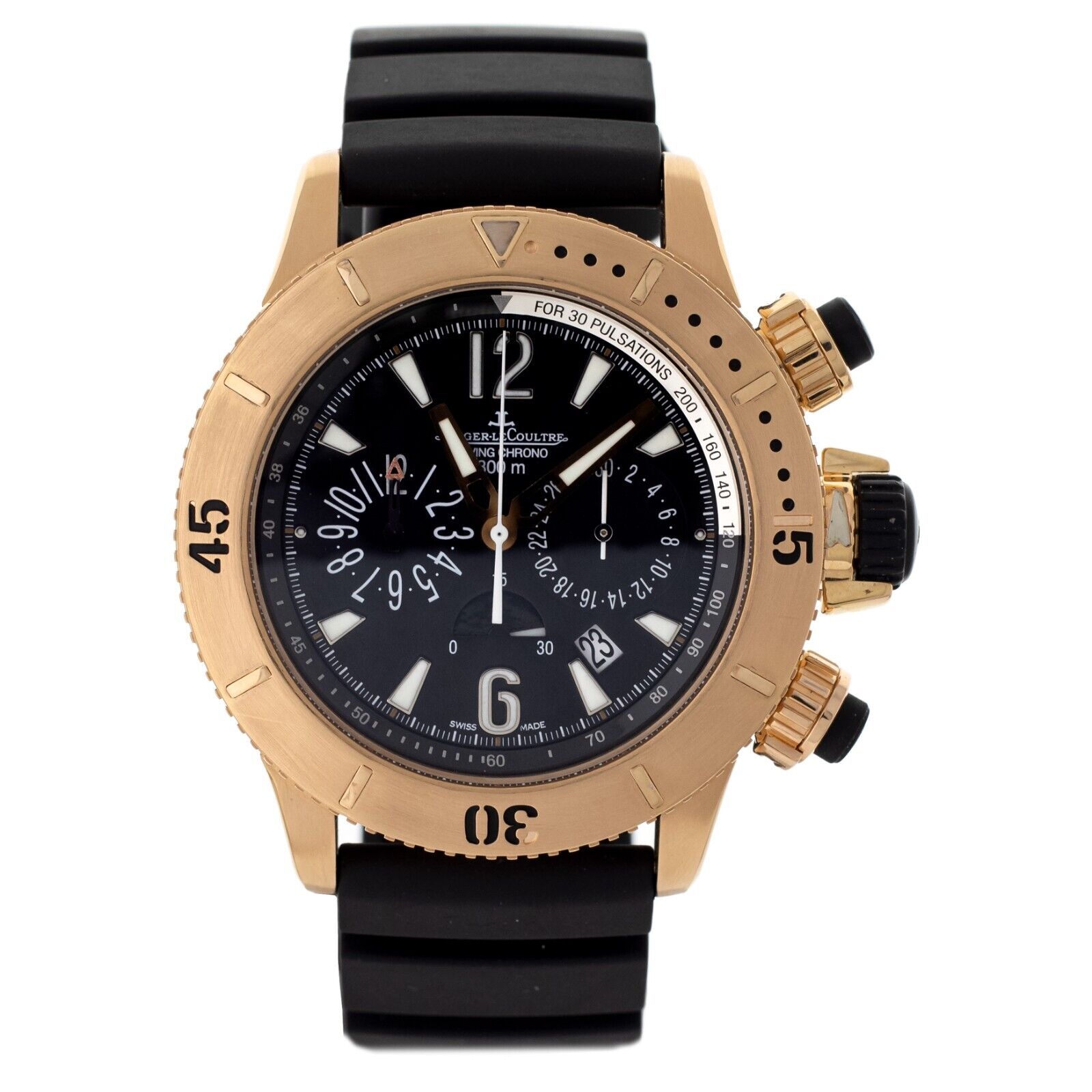 Jaeger-LeCoultre Master Compressor Chrono Diving  Rose Gold Rubber Strap