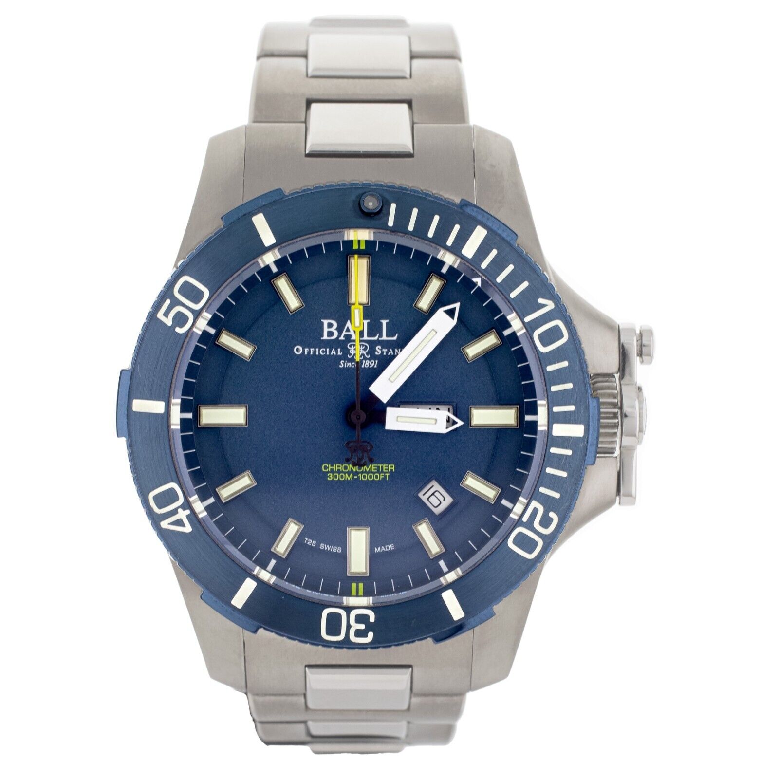 Ball Submarine Warfare Stainless Steel Blue Dial on Bracelet