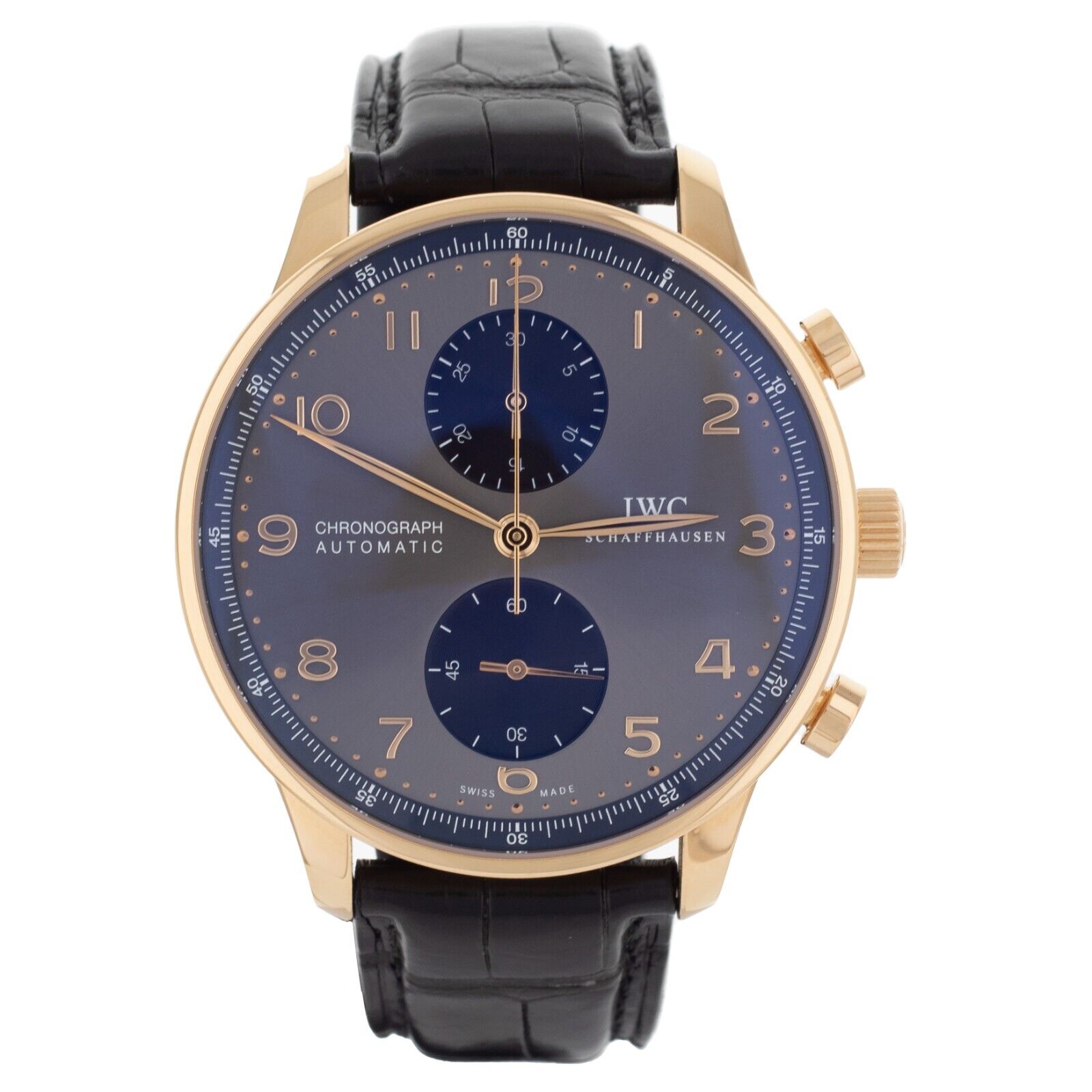 IWC Portugieser Chronograph Grey Dial Rose Gold Automatic