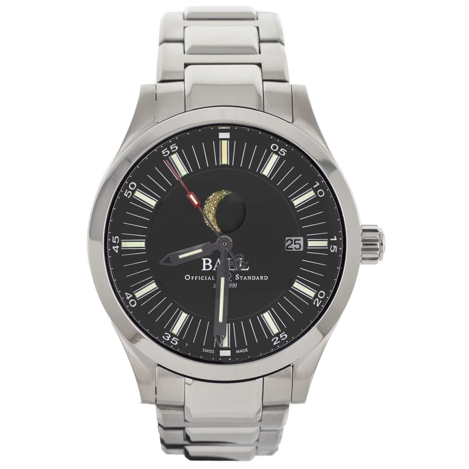 Ball Engineer II Moon Phase Gray Dial Stainless Steel Bracelet