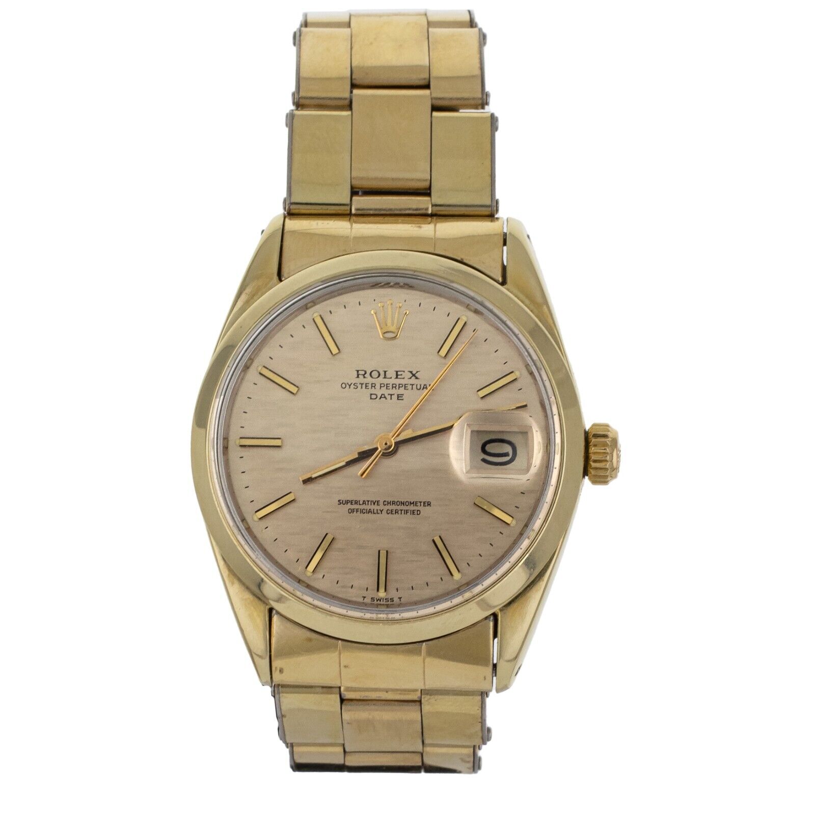 Rolex Oyster Perpetual Date Gold Plated Steel Case  Bracelet 34mm 1550 Full Set