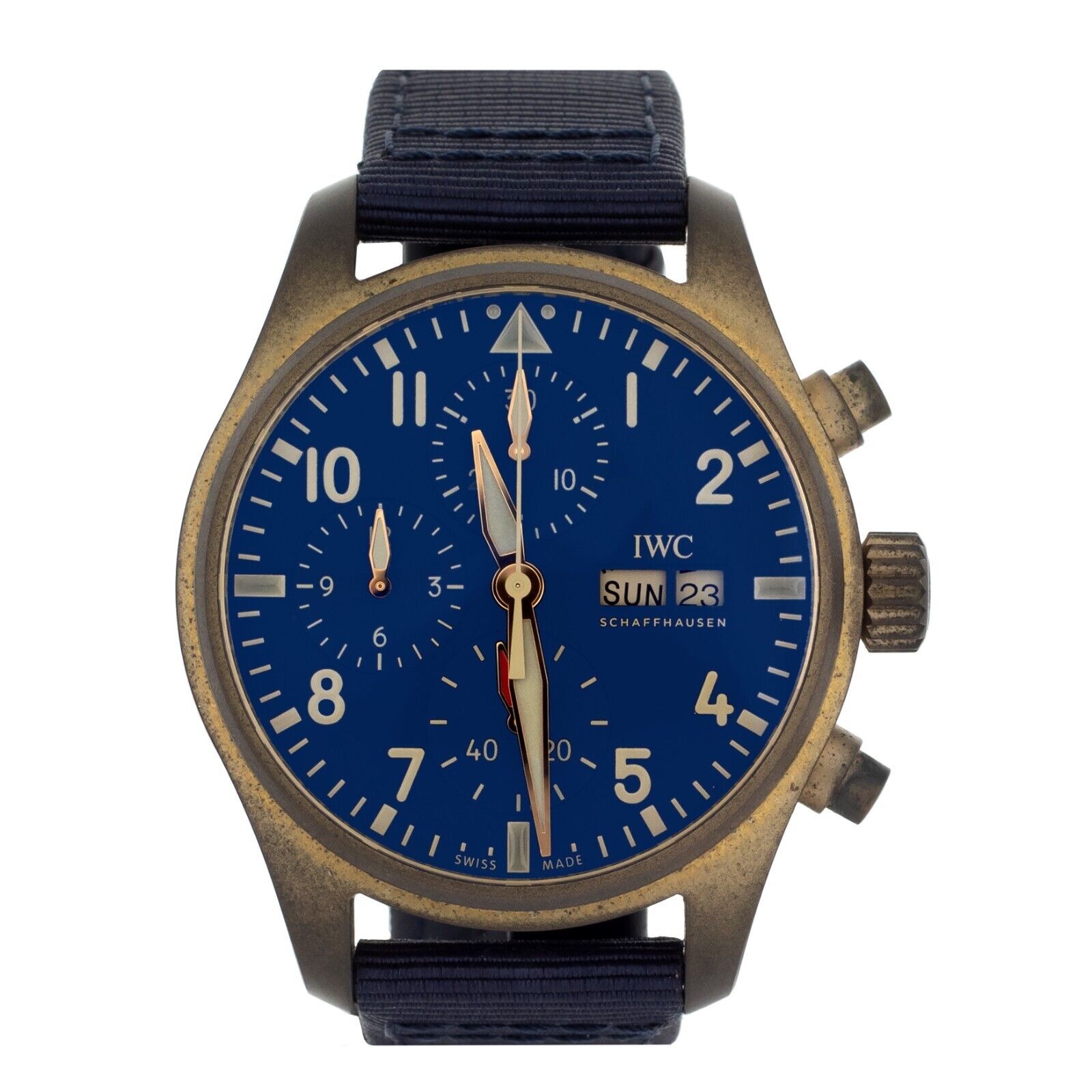 IWC Pilot's Watch Chronograph 41 Bronze Blue Dial Canvas  Full Set
