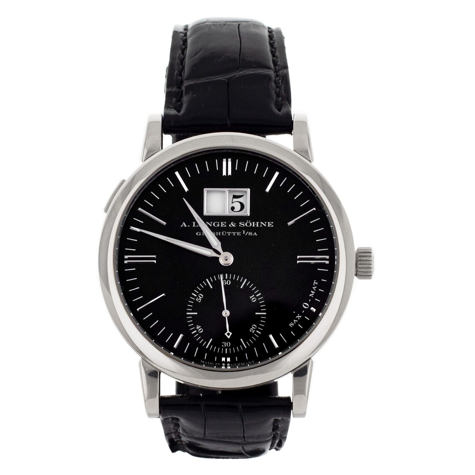 A.Lange  Sohne Langematik Big Date White Gold Black Dial Alligator