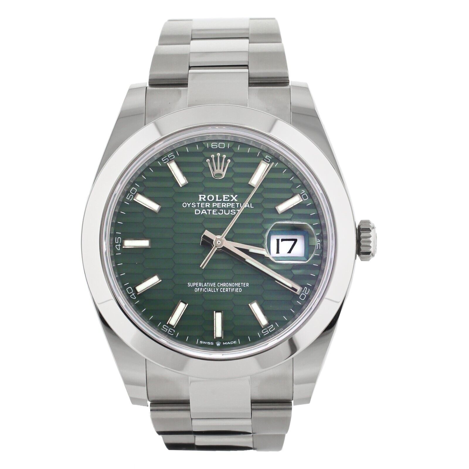 Rolex Datejust  Green Motif Dial Stainless Steel Bracelet