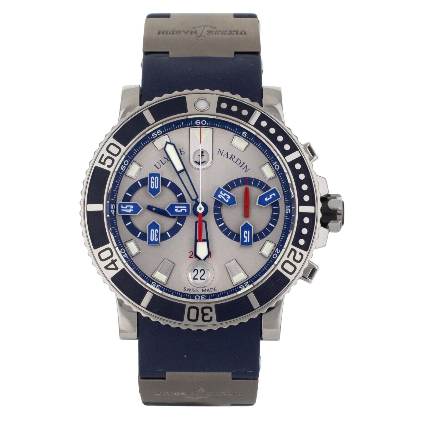 Ulysse Nardin Maxi Marine Diver Chronograph Silver Dial 42.7mm