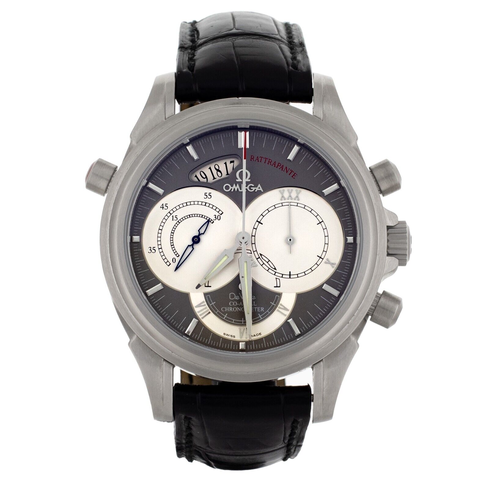 Omega De Ville Rattrapante Chronograph Grey Dial Stainless Steel 41mm