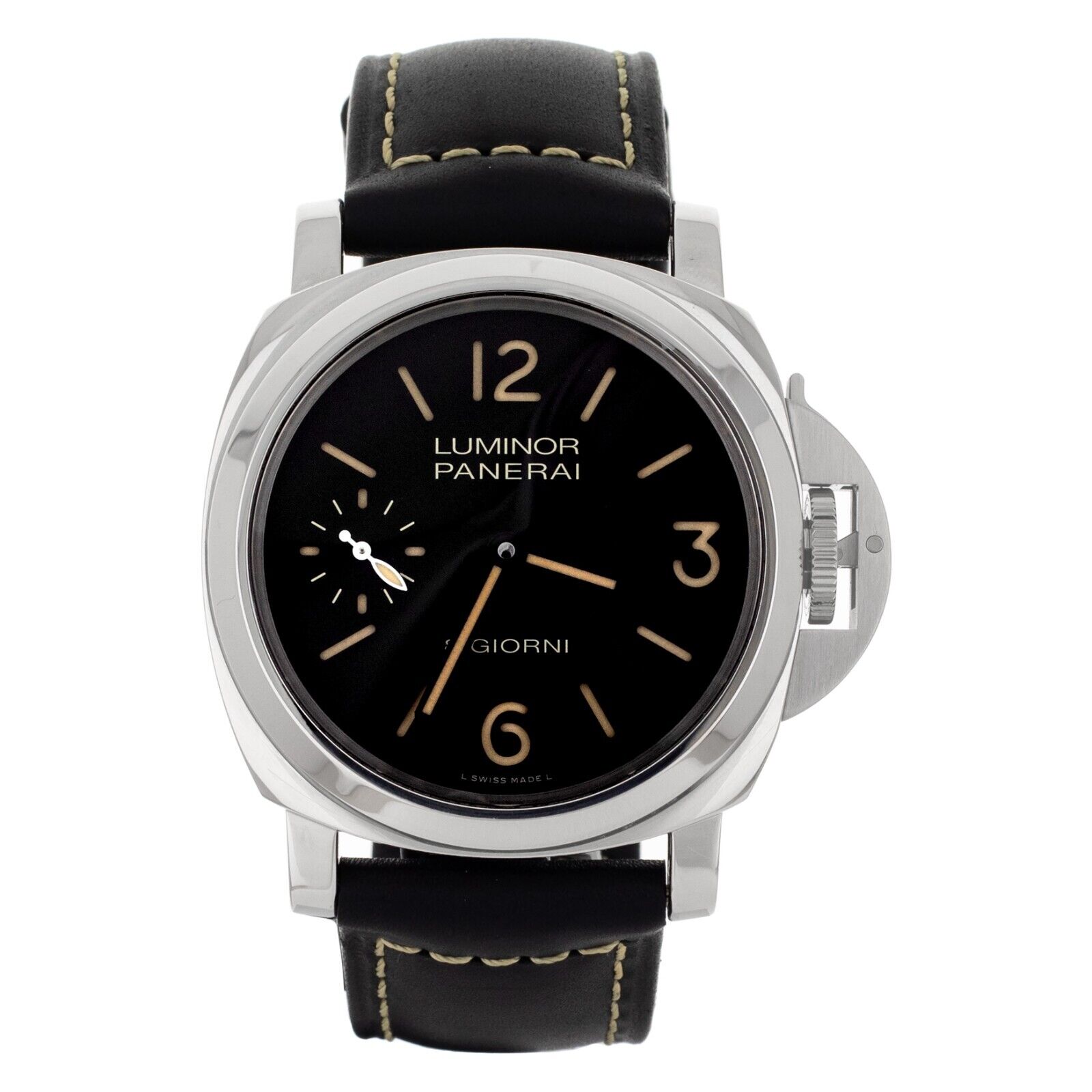 Panerai Luminor Marina Black Dial Steel Manual Winding 44mm