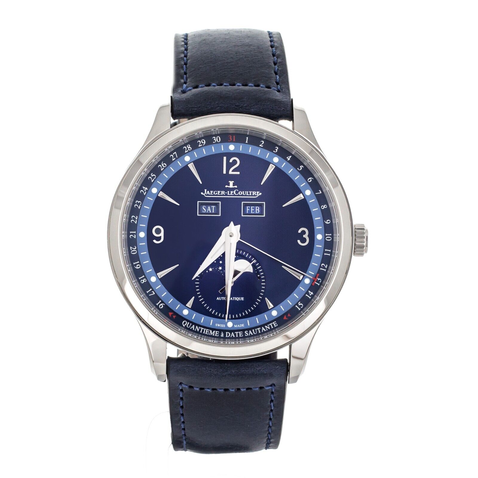 Jaeger-LeCoultre Master Control Calendar Blue Dial Steel Watch
