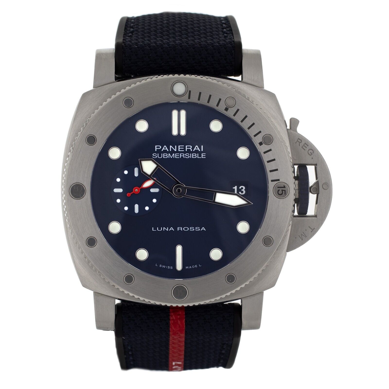 Panerai Submersible QuarantaQuattro Luna Rossa Blue Dial Watch