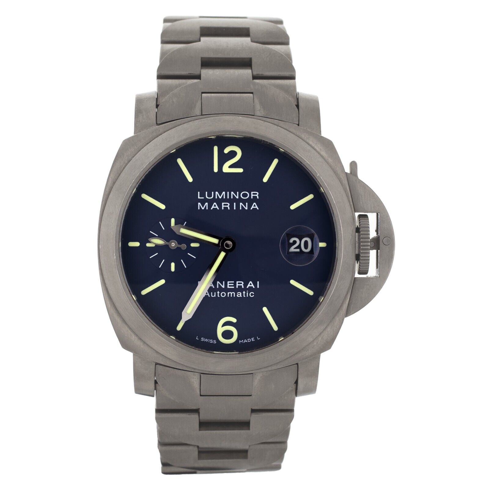 Panerai Luminor Marina Blue Dial Titanium Case  Bracelet  Full Set